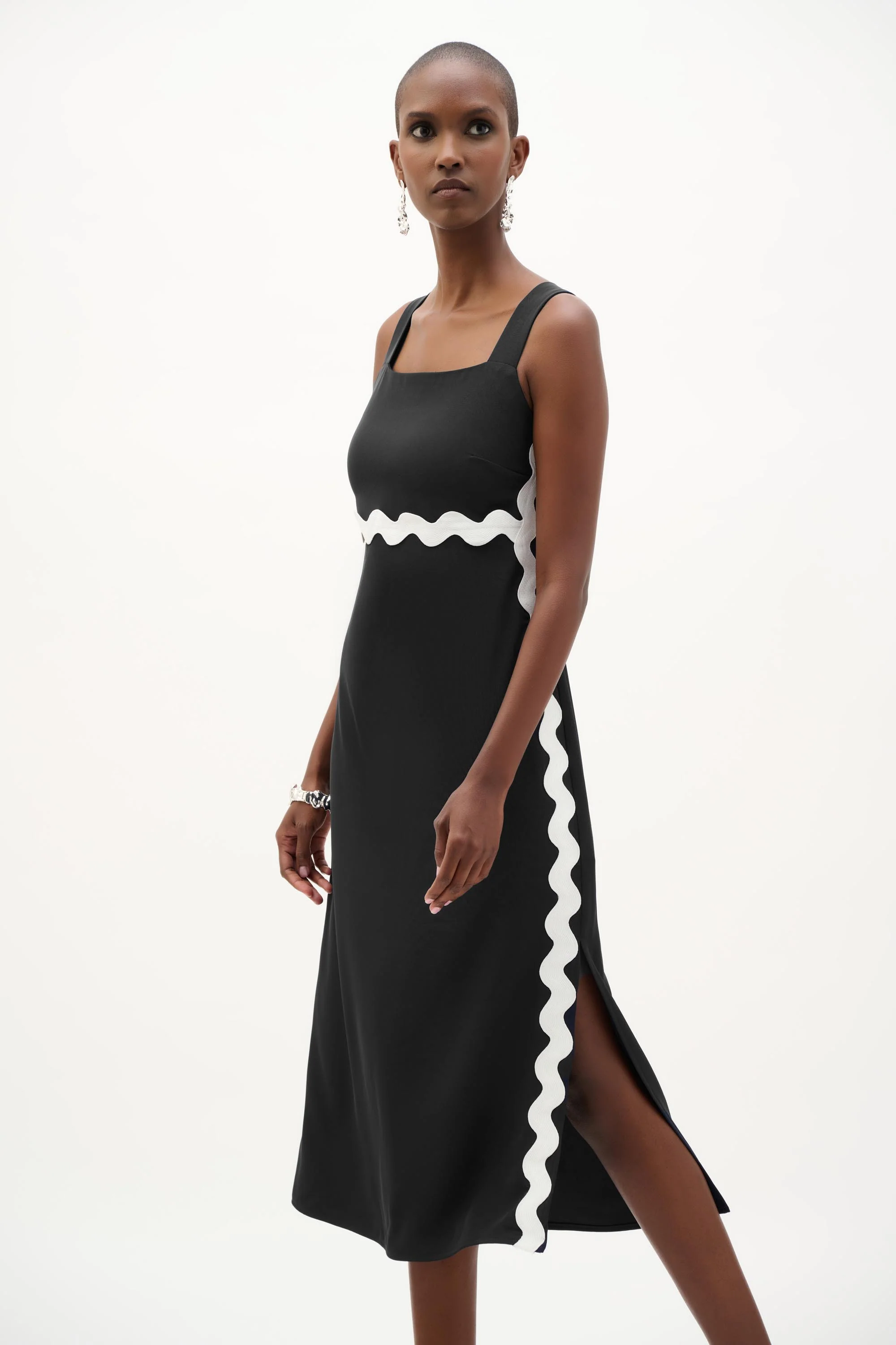 Joseph Ribkoff Straight Dress With Contras Trim Style 262230 - Image 2