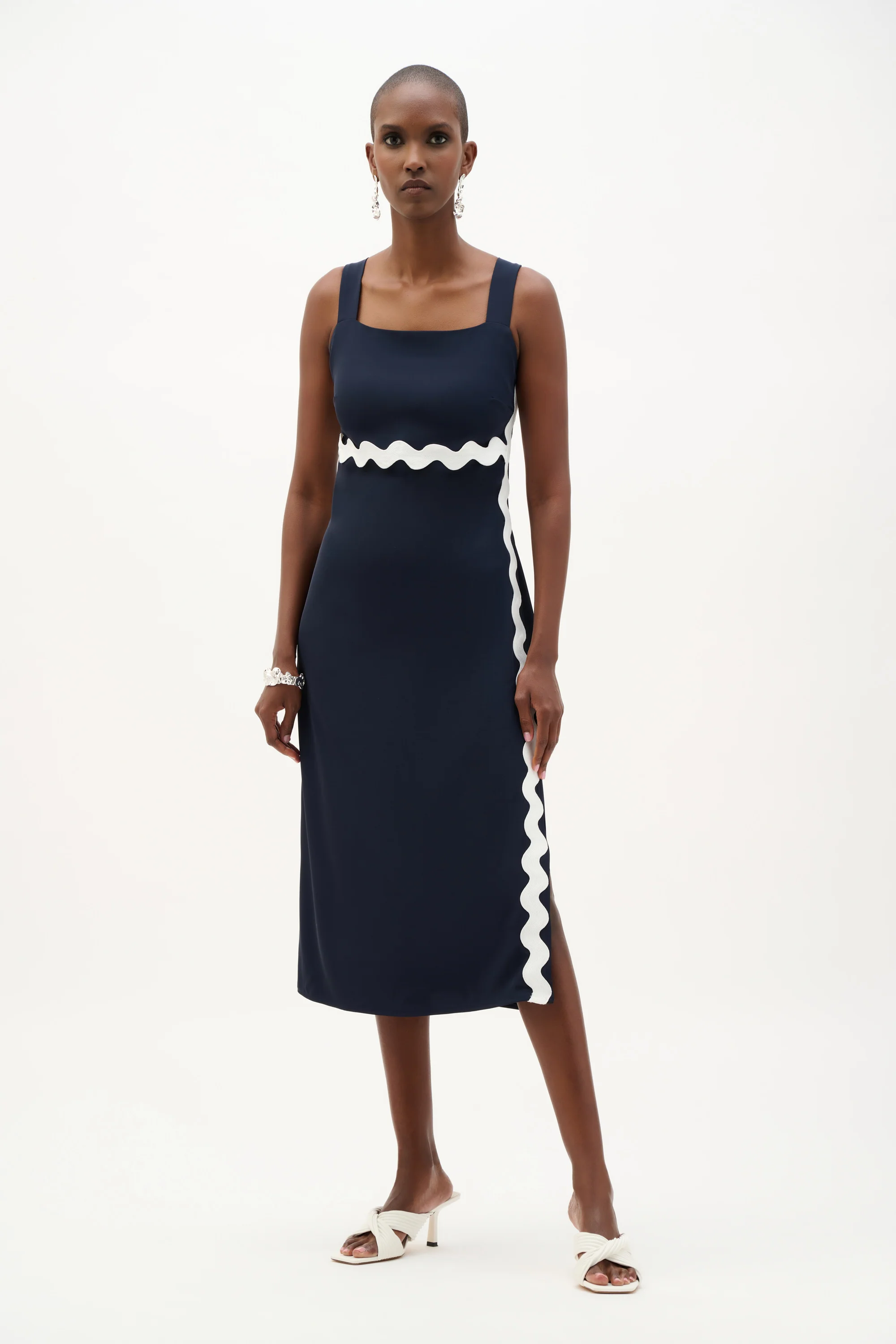 Joseph Ribkoff Straight Dress With Contras Trim Style 262230 - Image 5