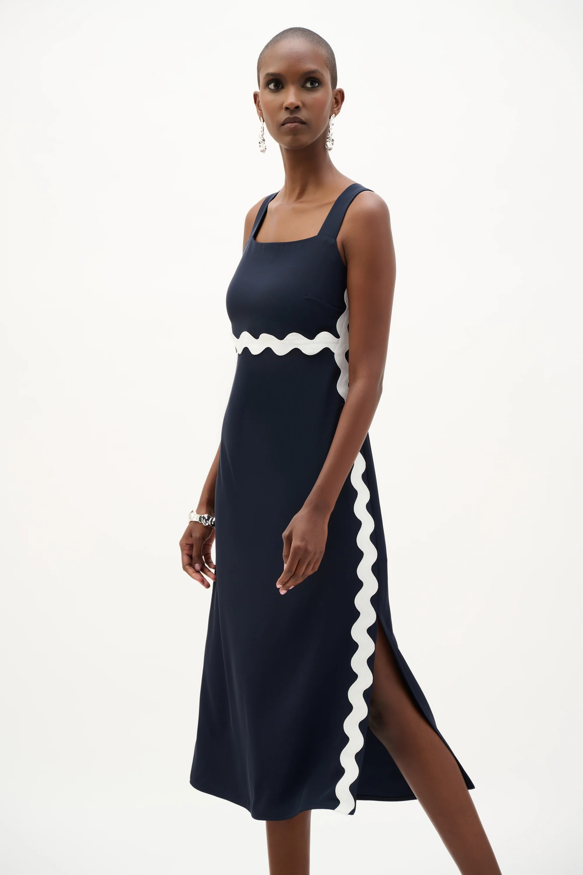 Joseph Ribkoff Straight Dress With Contras Trim Style 262230 - Image 6