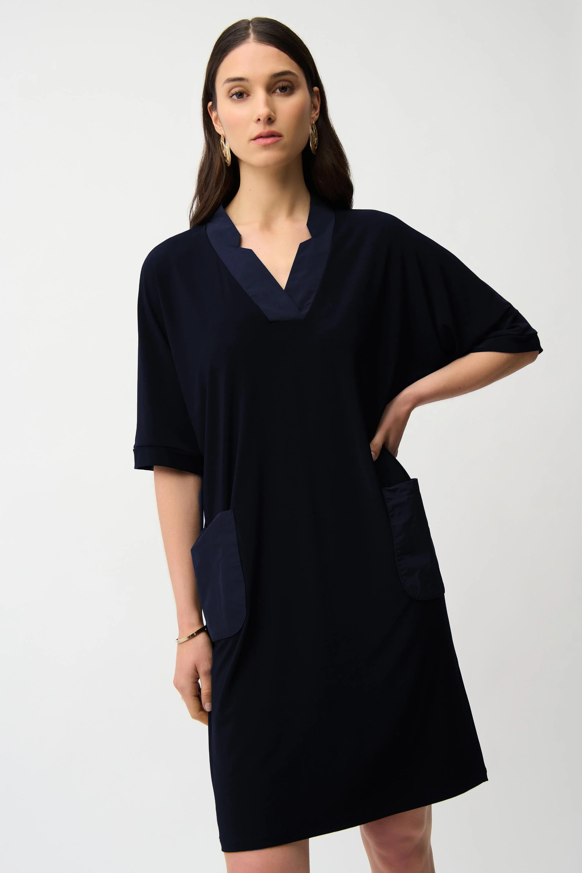 Joseph Ribkoff Straight Dress With V-neckline Style 261010 - Image 5