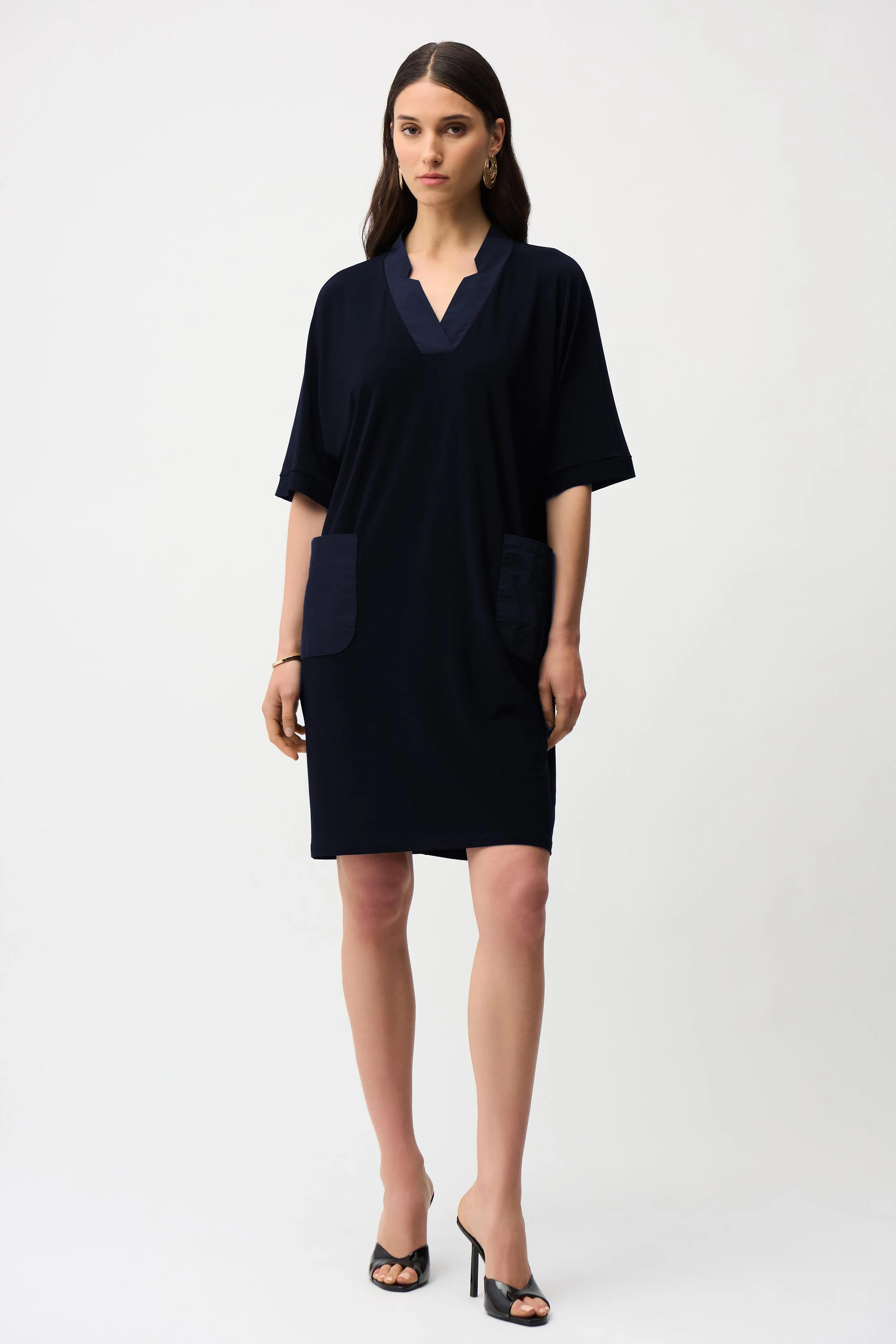 Joseph Ribkoff Straight Dress With V-neckline Style 261010 - Image 6