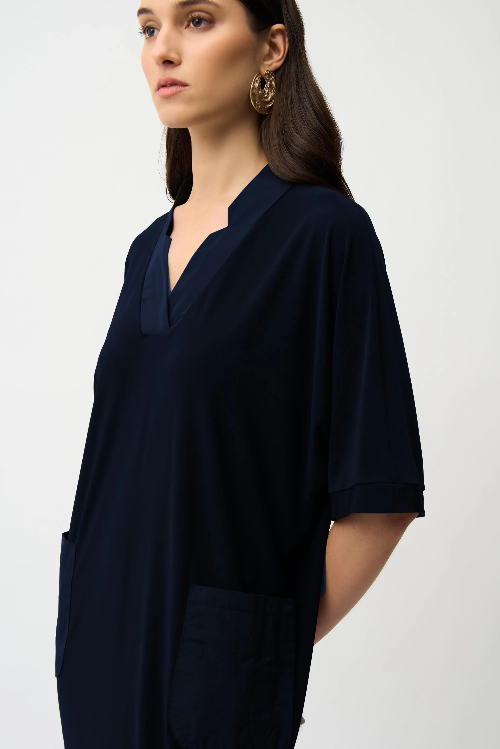 Joseph Ribkoff Straight Dress With V-neckline Style 261010 - Image 8