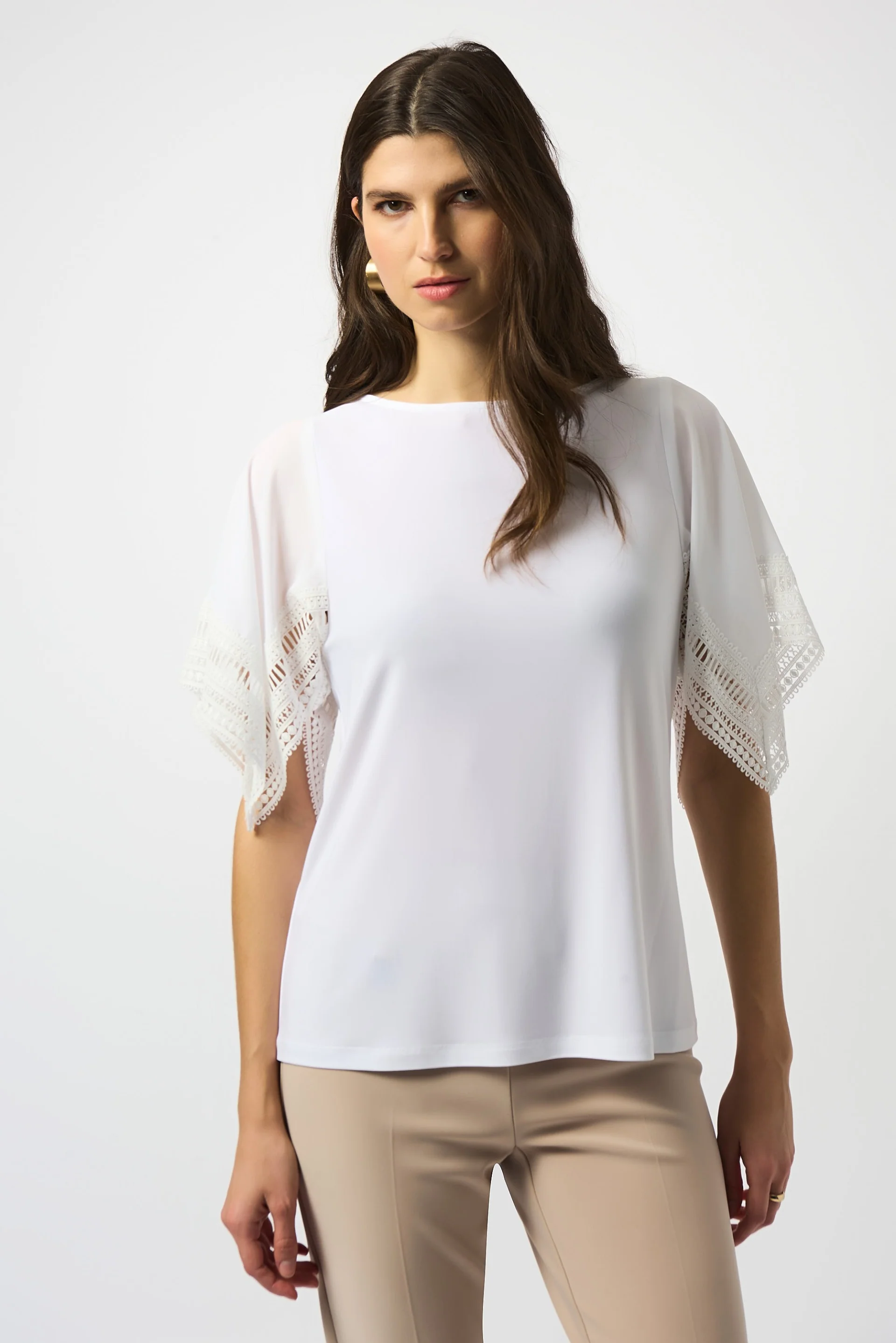 Joseph Ribkoff Straight Top With Lace Style 251117