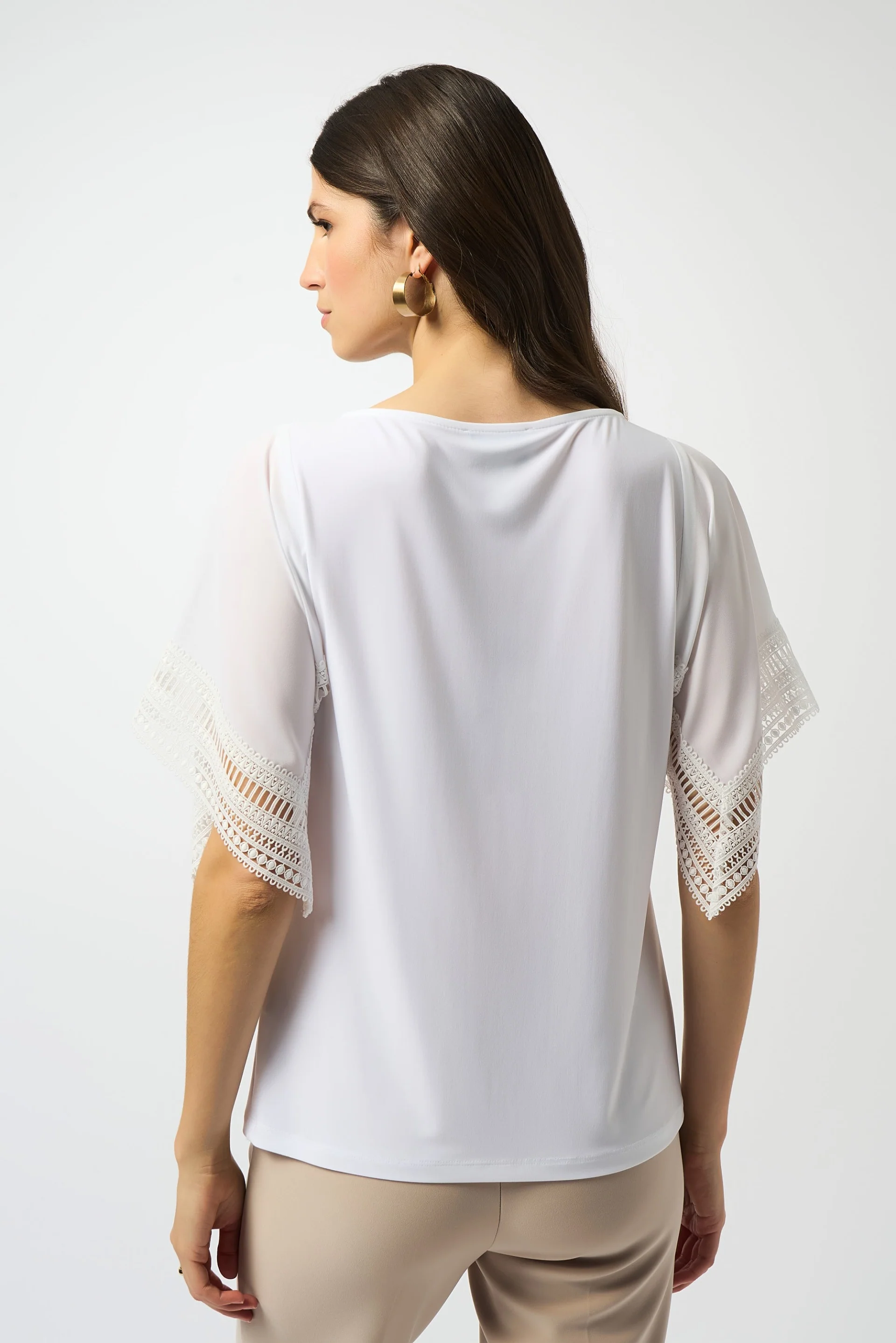 Joseph Ribkoff Straight Top With Lace Style 251117 - Image 2