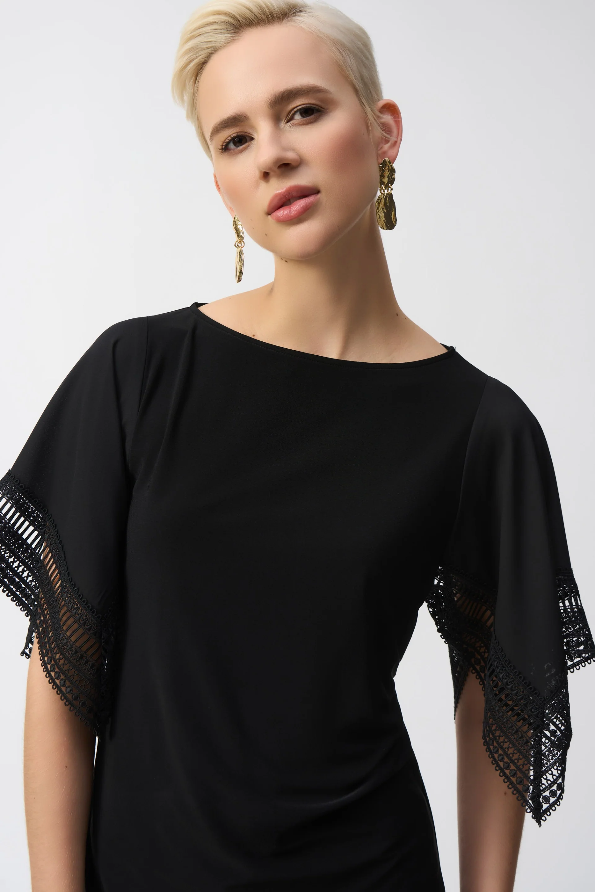 Joseph Ribkoff Straight Top With Lace Style 251117 - Image 5