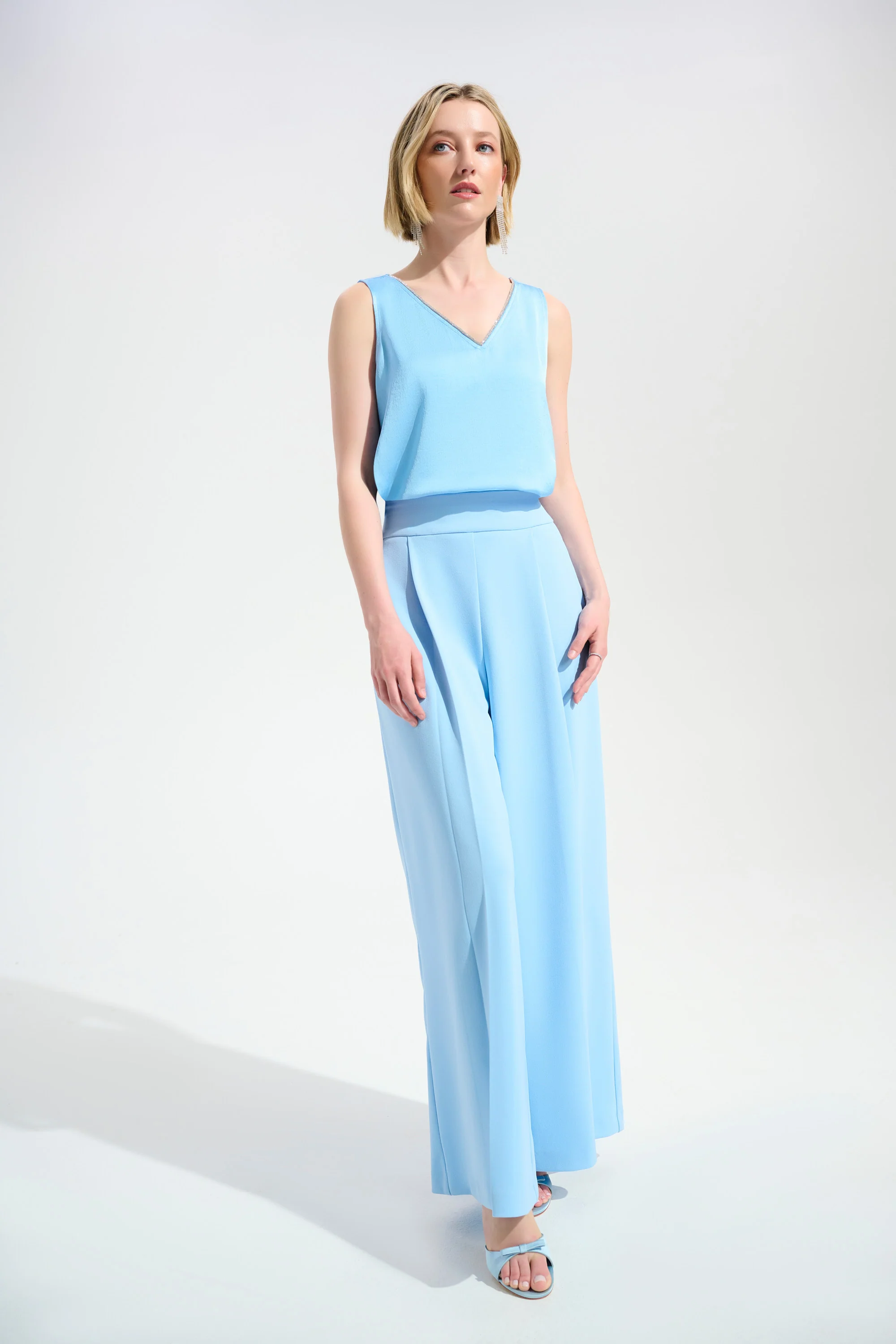 Joseph Ribkoff Straight Top With Rhinestones Trim Style 261782 - Image 2
