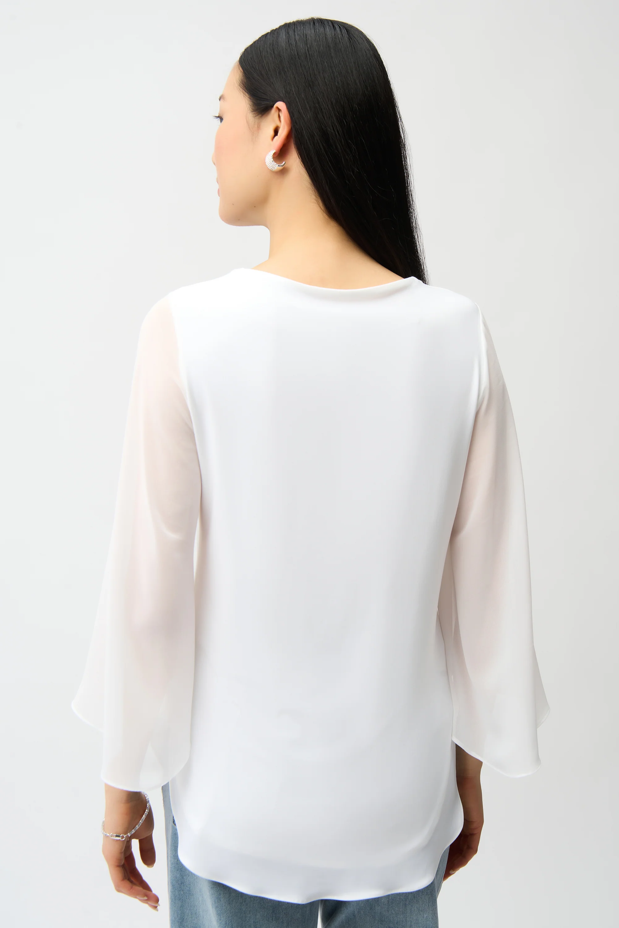 Joseph Ribkoff Straight Tunic With Chiffon Tulip Sleeves Style 261183 - Image 4