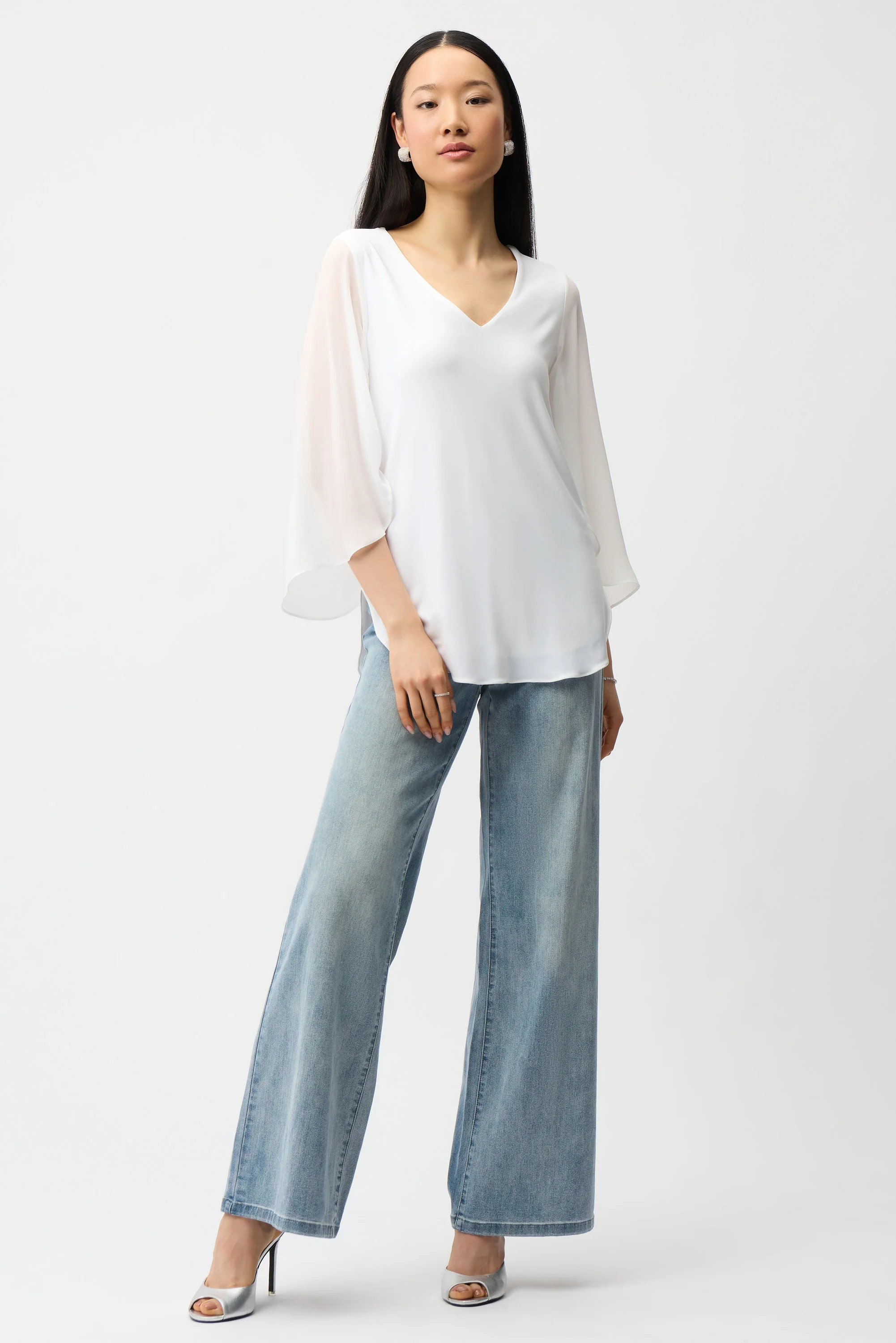 Joseph Ribkoff Straight Tunic With Chiffon Tulip Sleeves Style 261183 - Image 5