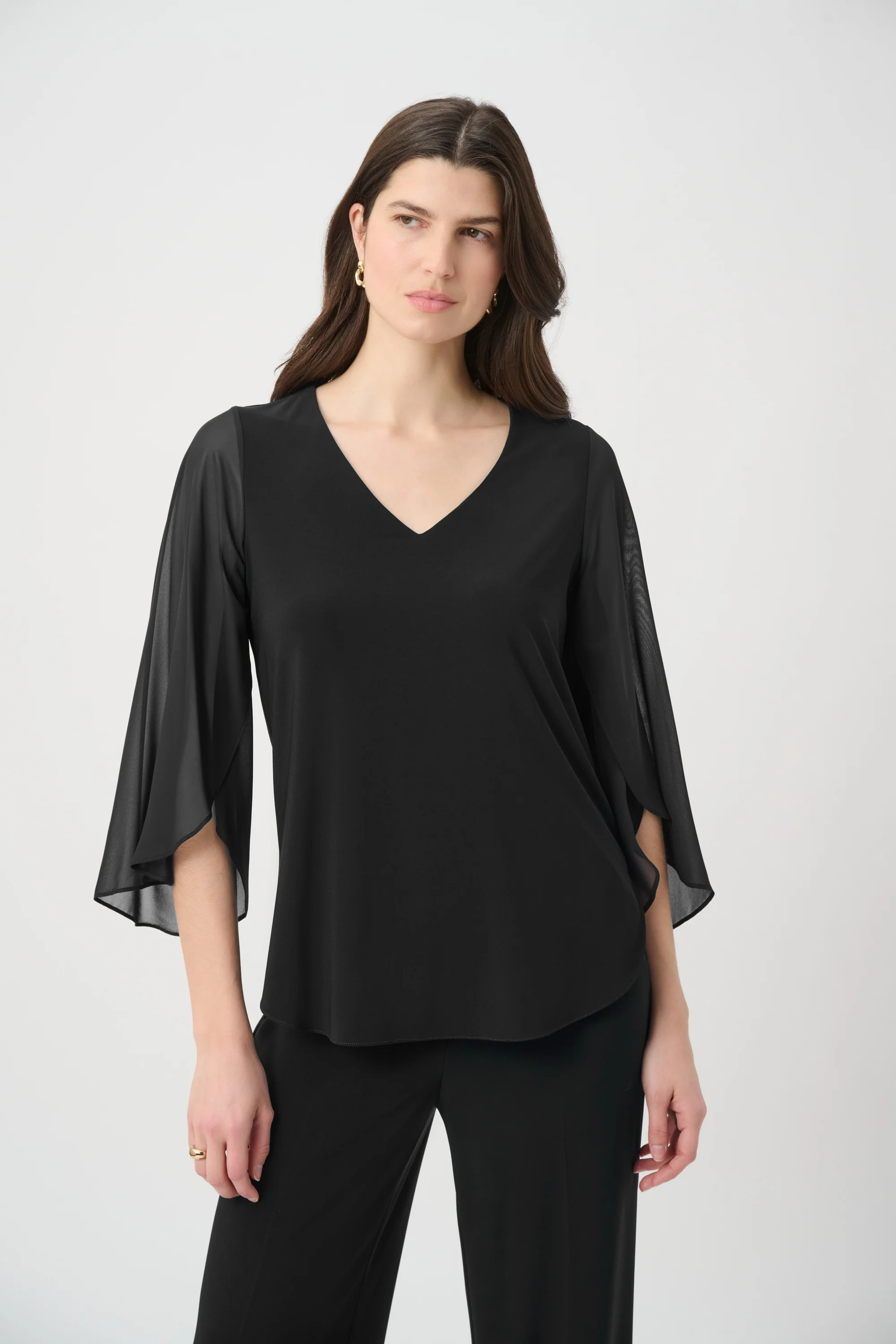 Joseph Ribkoff Straight Tunic With Chiffon Tulip Sleeves Style 261183 - Image 7