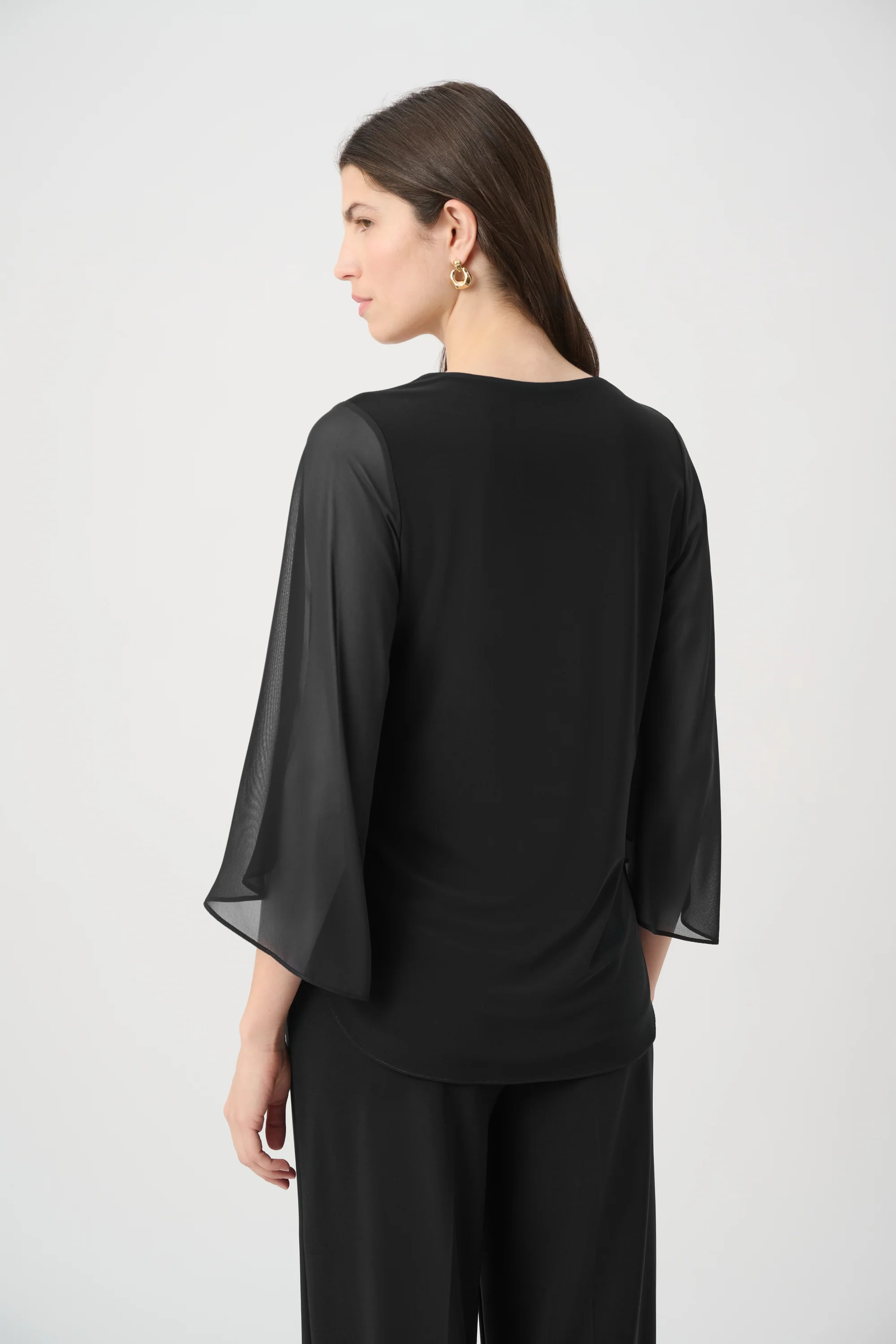 Joseph Ribkoff Straight Tunic With Chiffon Tulip Sleeves Style 261183 - Image 8