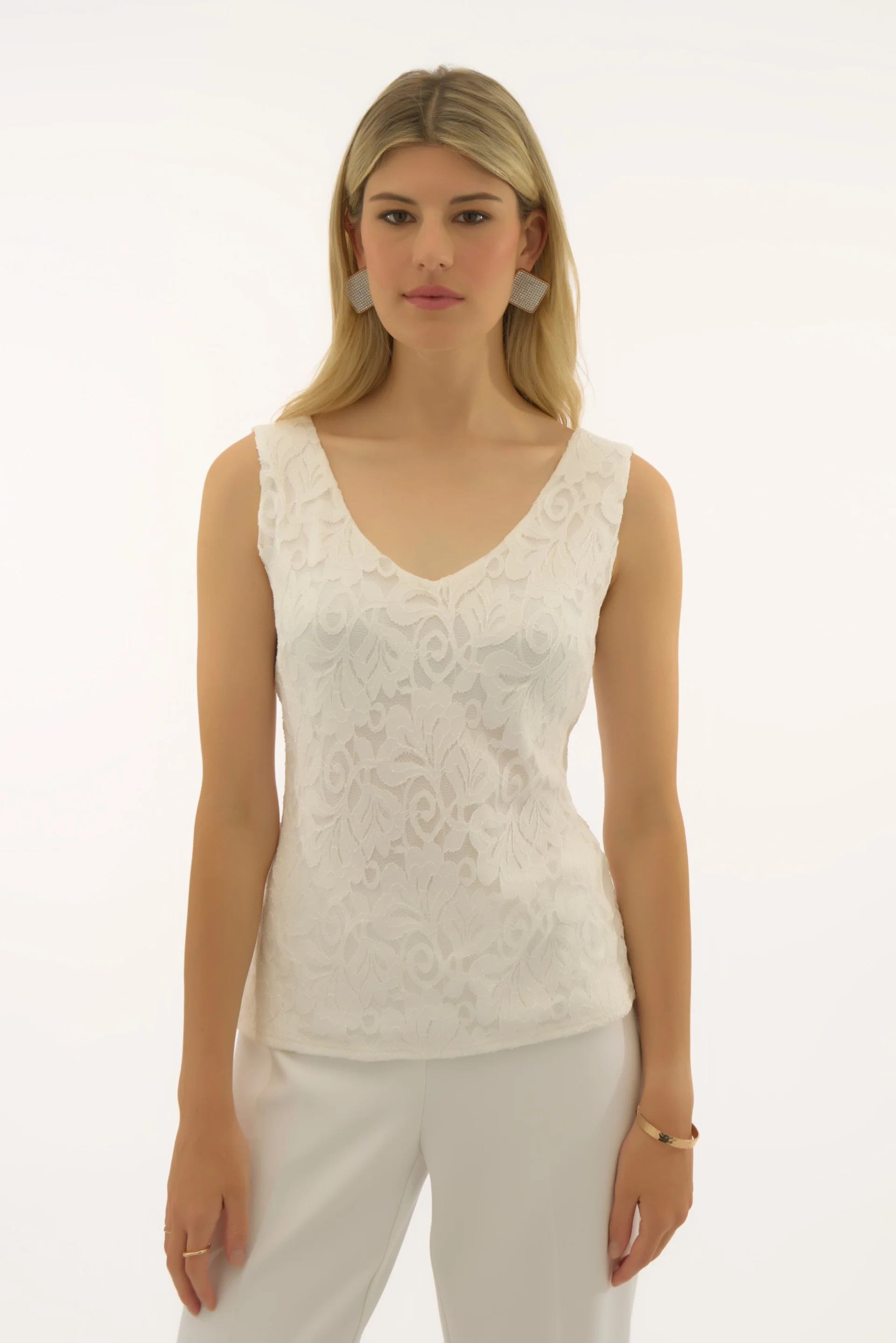 Joseph Ribkoff Stretch Lace V-Neck Camisole Style 251760 - Image 8