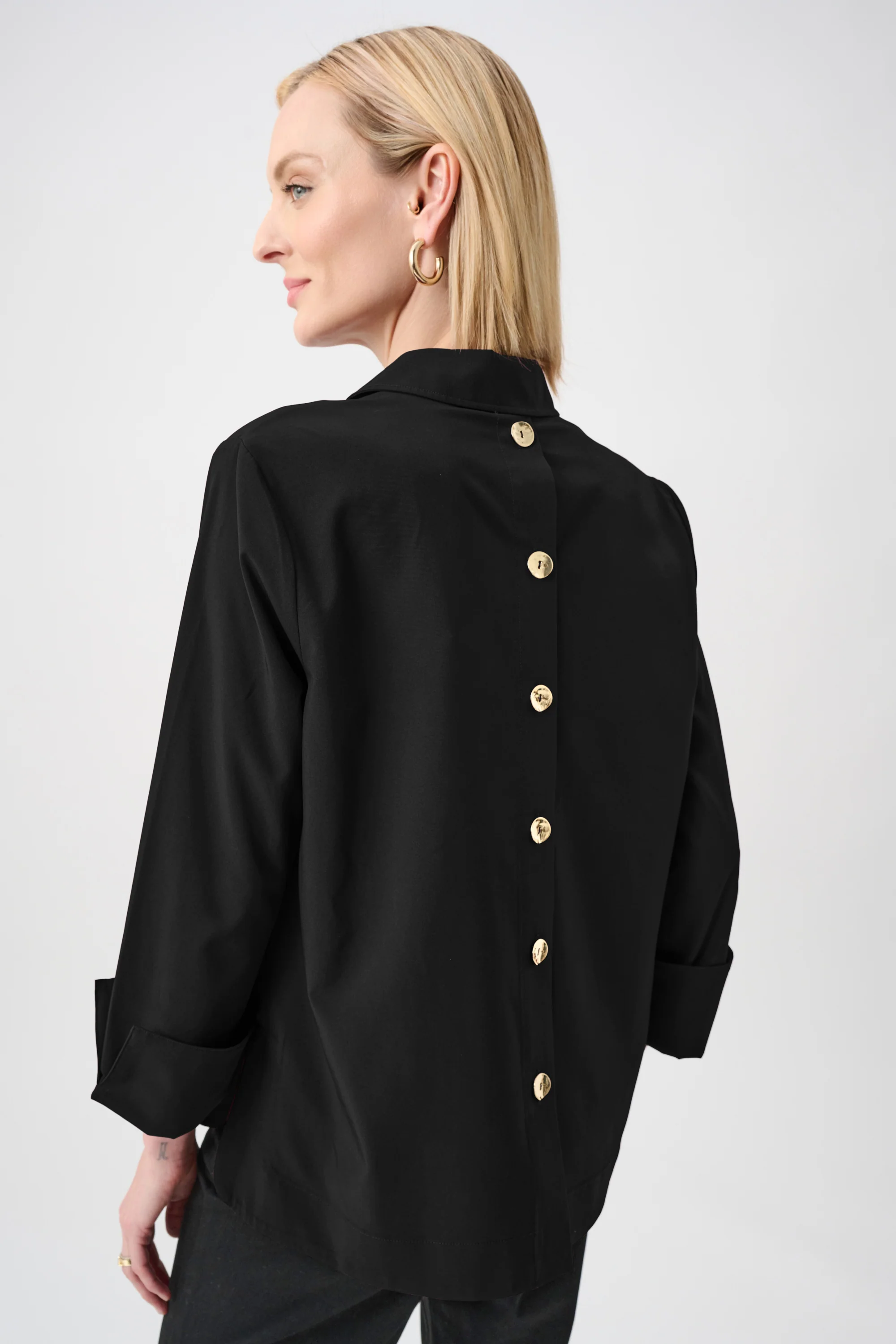 Joseph Ribkoff Stretch Poplin Shirt-Collar Boxy Top Style 263928 - Image 12