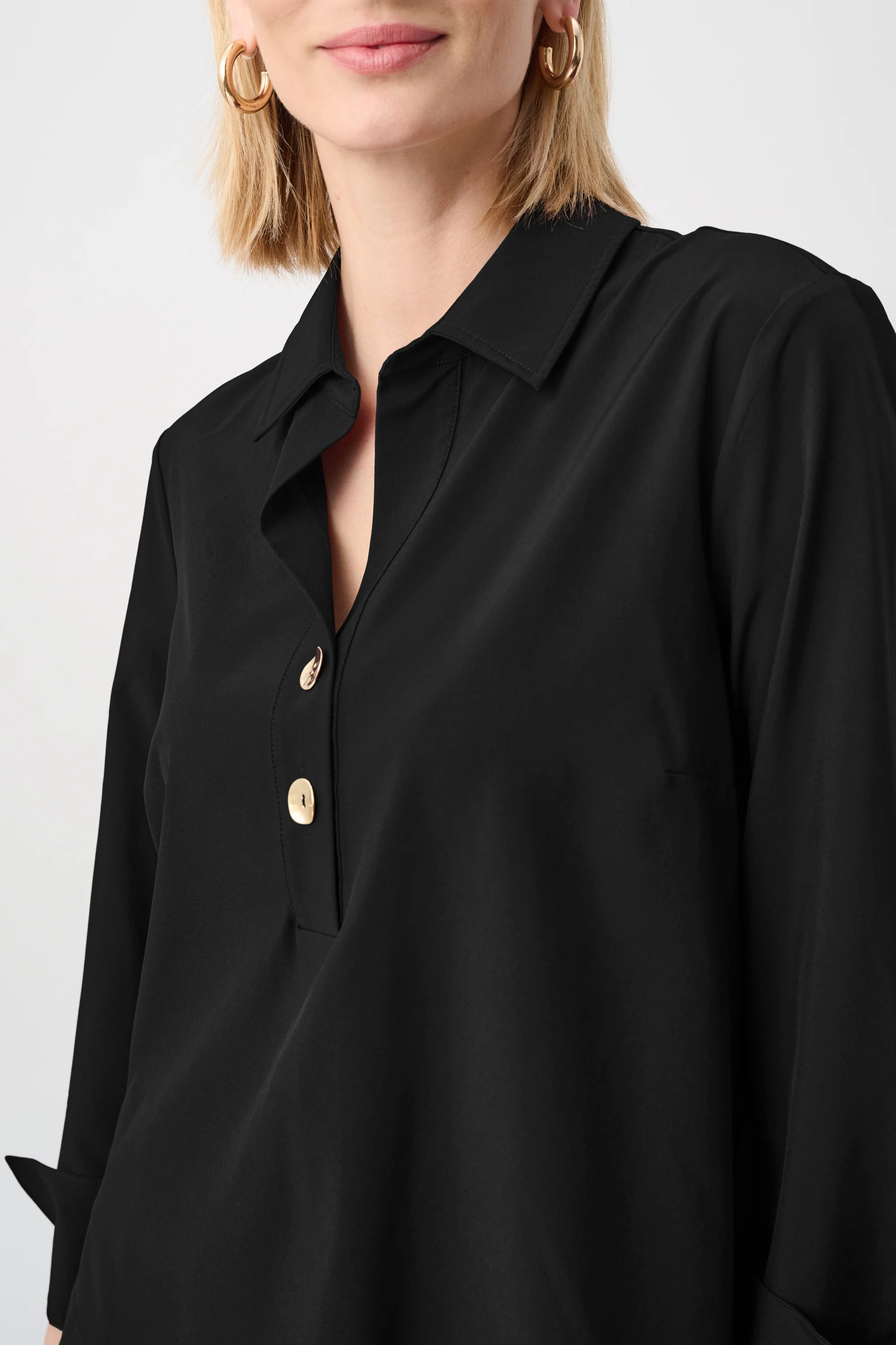 Joseph Ribkoff Stretch Poplin Shirt-Collar Boxy Top Style 263928 - Image 13