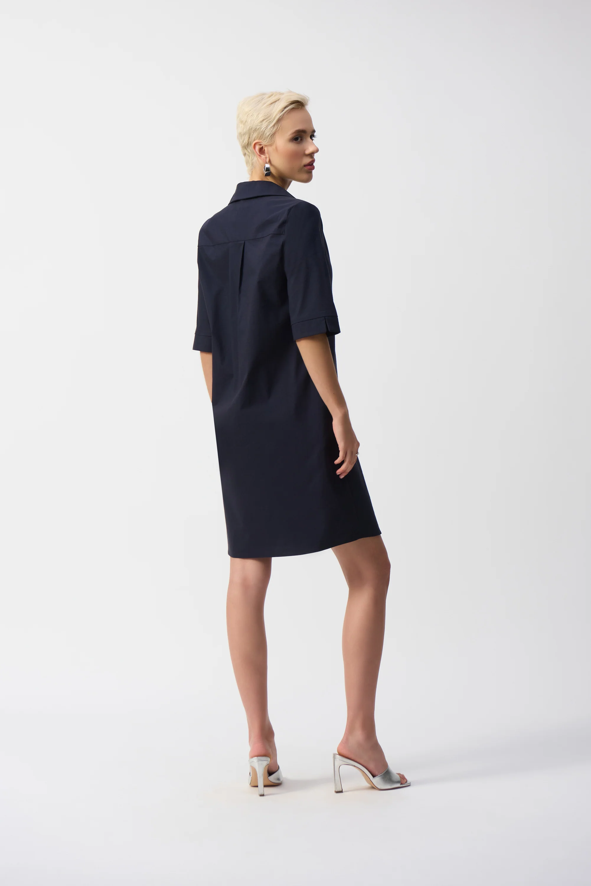 Joseph Ribkoff Stretch Poplin Trapeze Dress Style 251153 - Image 3