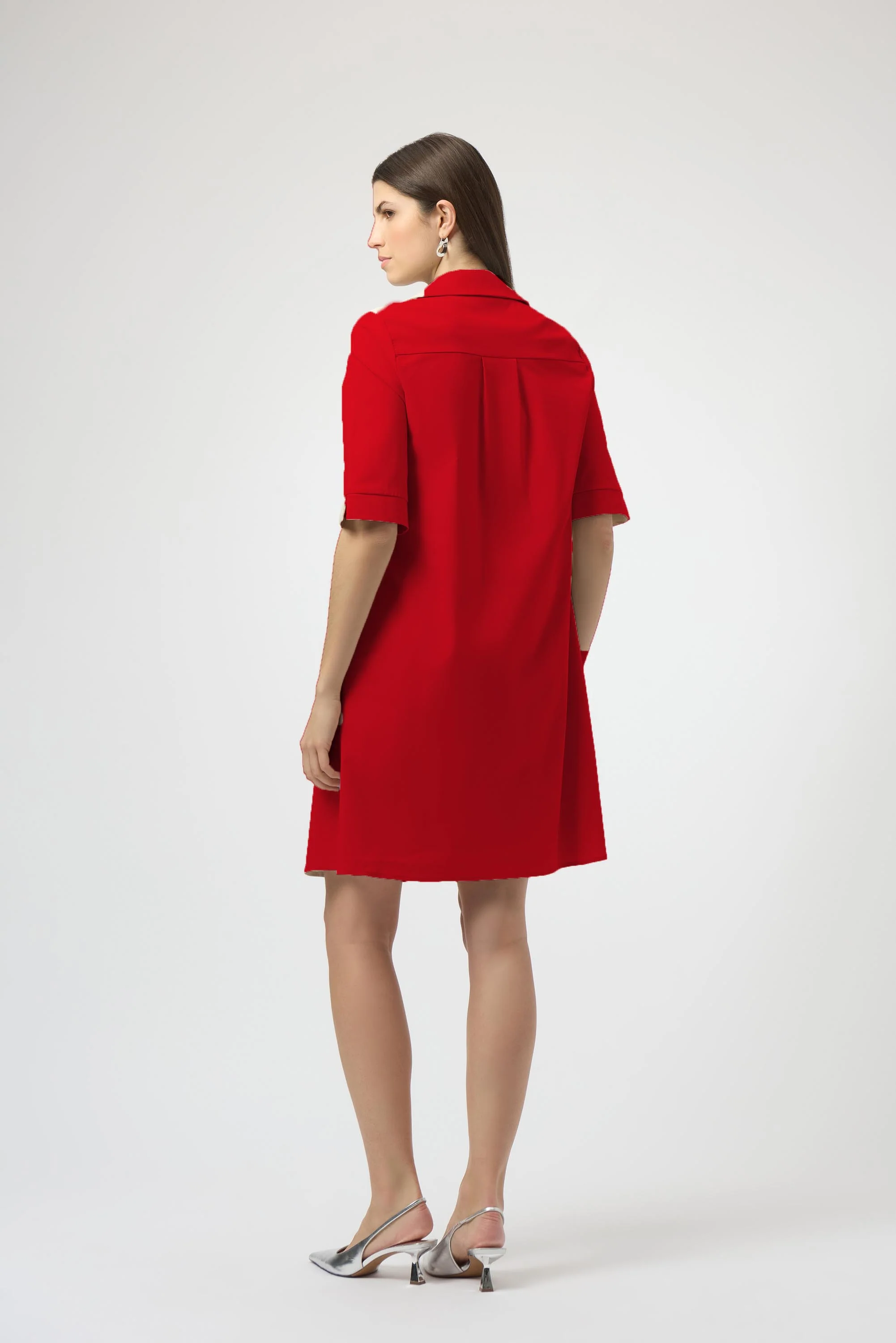 Joseph Ribkoff Stretch Poplin Trapeze Dress Style 251153 - Image 8