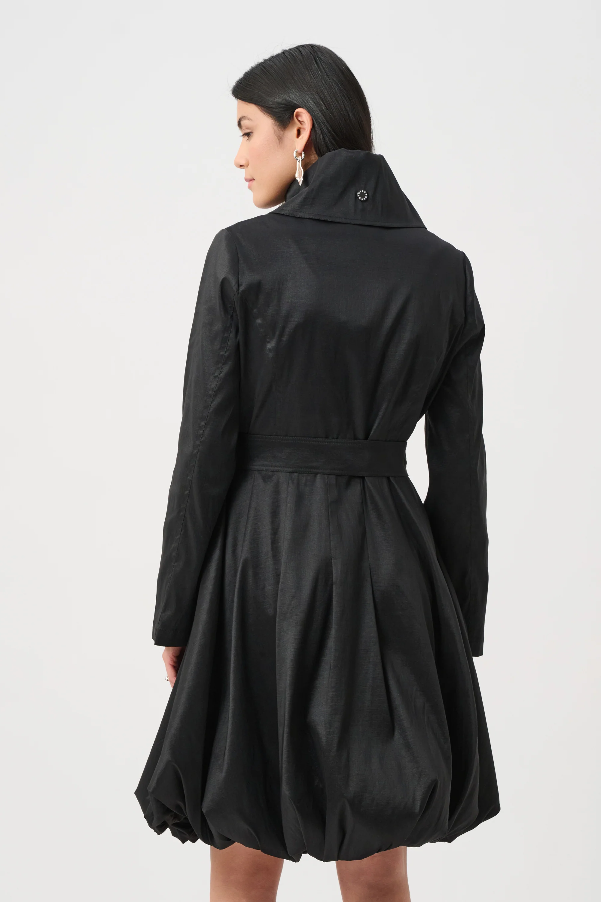 Joseph Ribkoff Stretch Taffeta Belted Fit & Flare Balloon Coat Style 263911 - Image 6