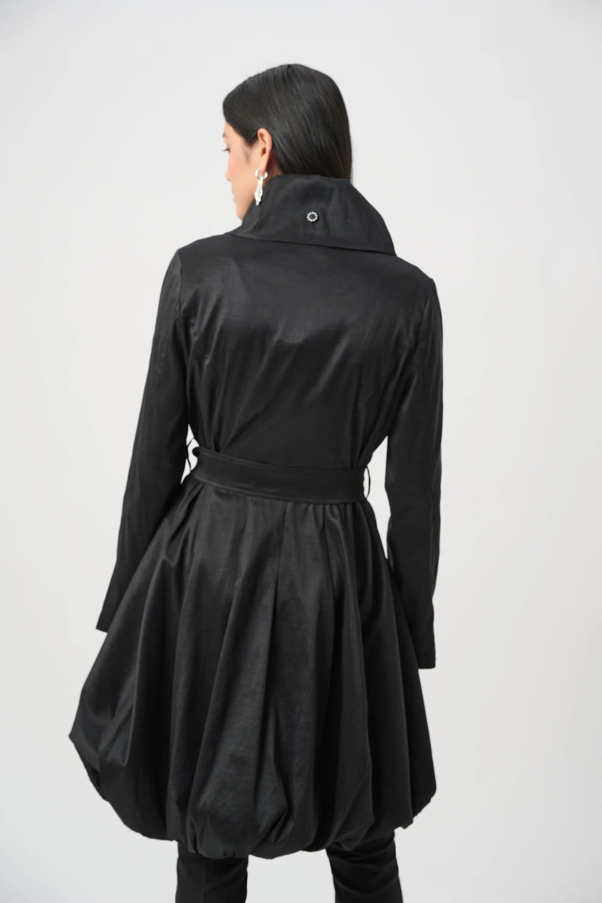 Joseph Ribkoff Stretch Taffeta Belted Fit & Flare Balloon Coat Style 263911 - Image 7