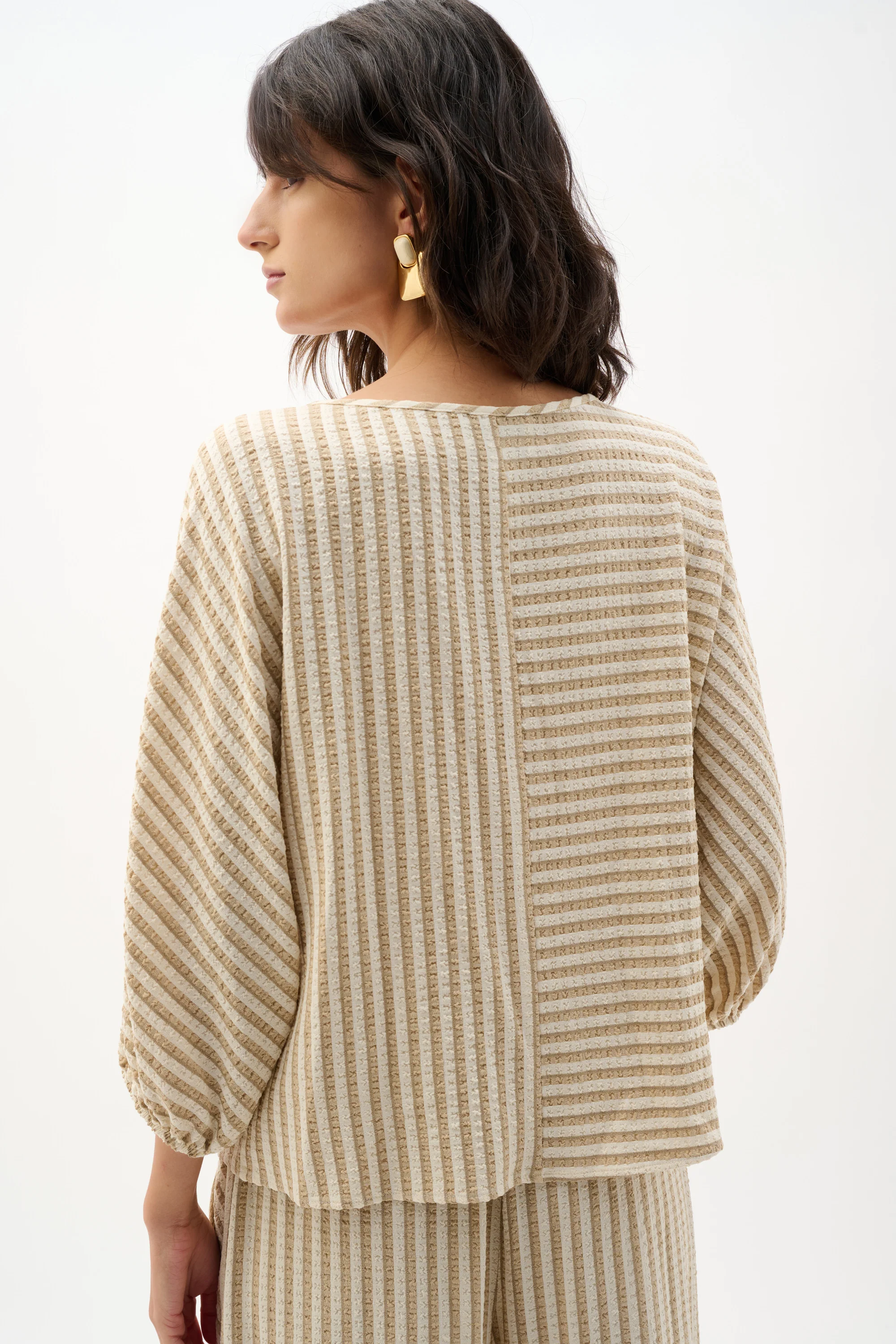 Joseph Ribkoff Stripe Boxy Top With Boat Neck Style 262097 - Image 4