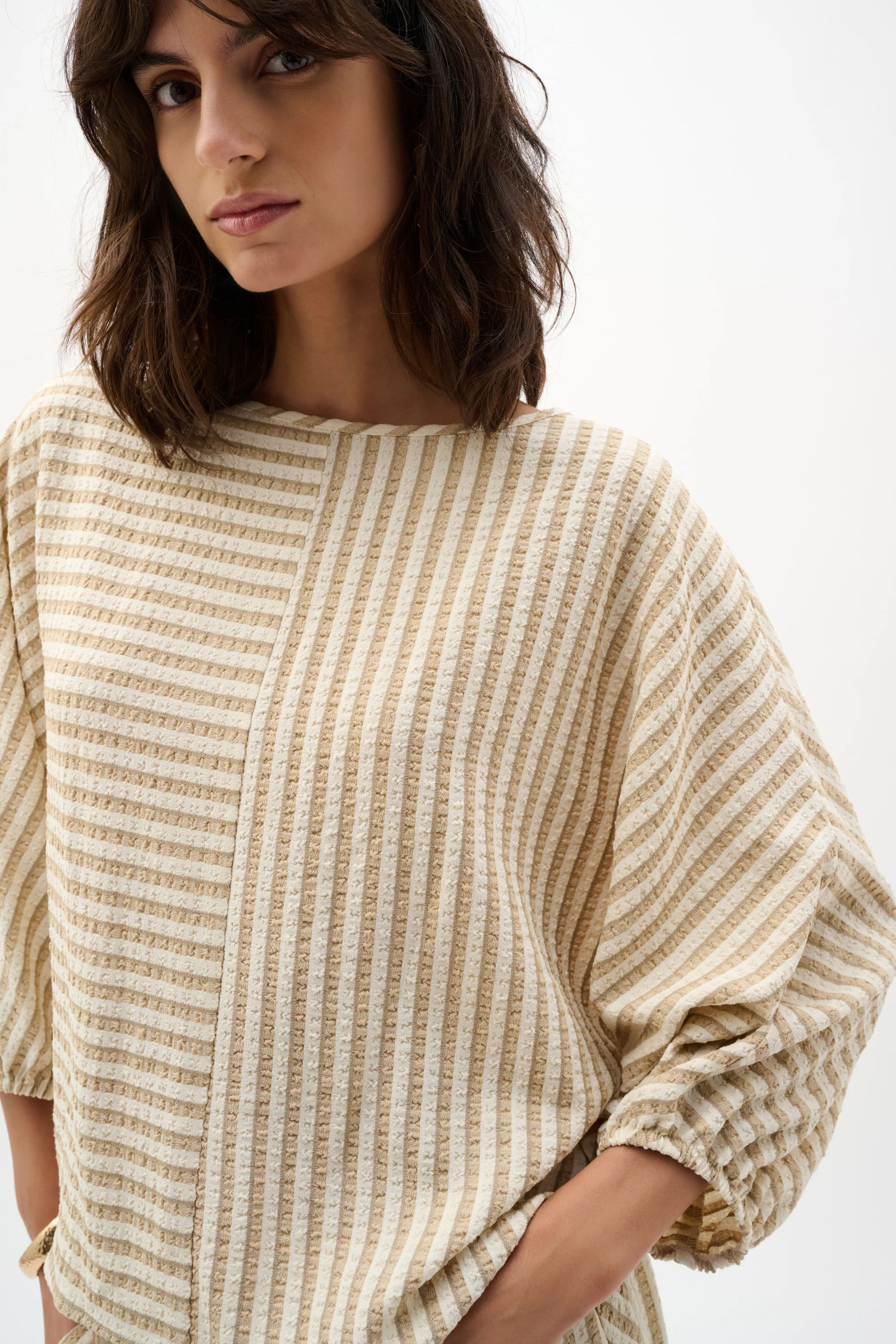 Joseph Ribkoff Stripe Boxy Top With Boat Neck Style 262097 - Image 5