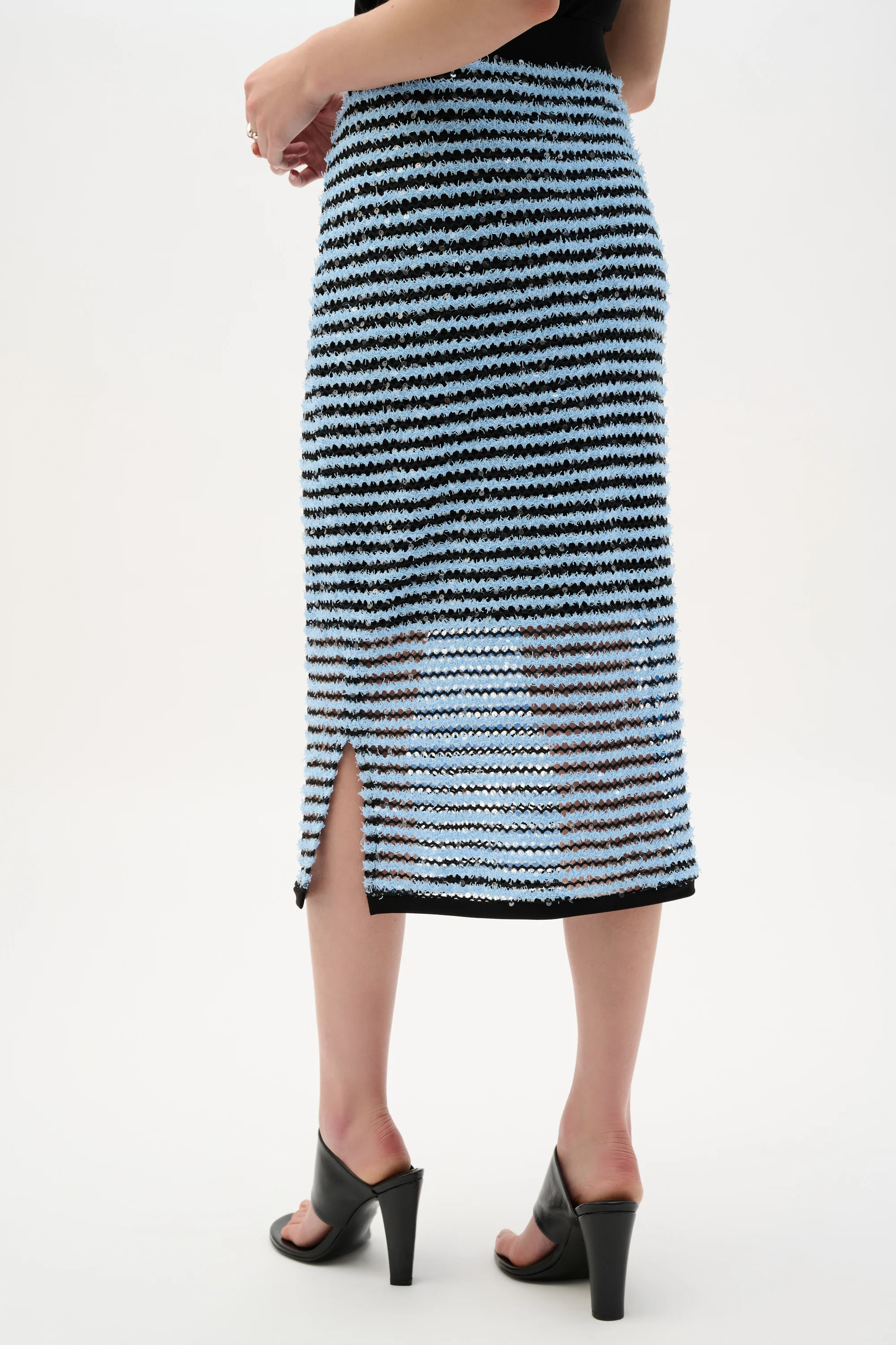 Joseph Ribkoff Stripe Pencil Skirt With Side Slit Style 262146 - Image 3