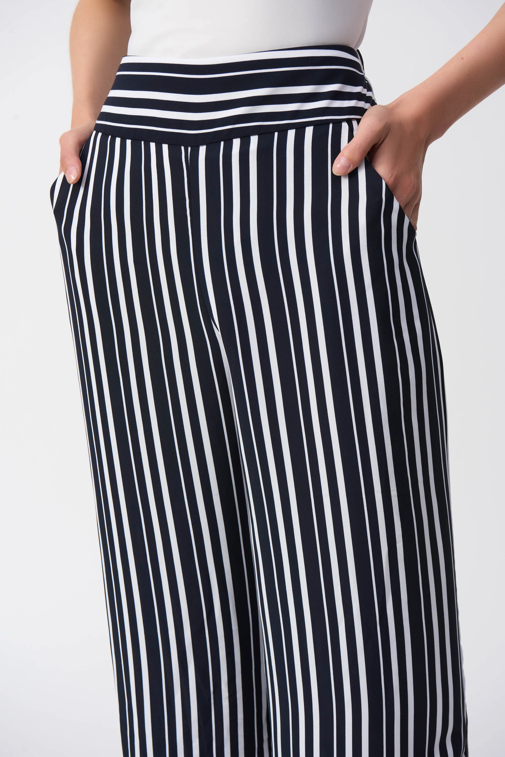 Joseph Ribkoff Stripe Print Culotte Pants Style 251162 - Image 3