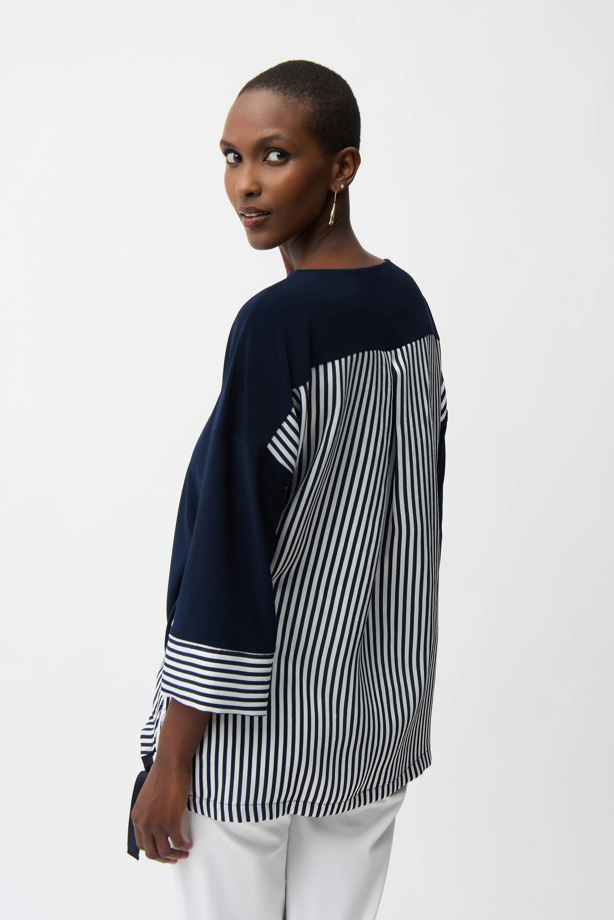 Joseph Ribkoff Stripe Top With High Low Hem Style 261193 - Image 3