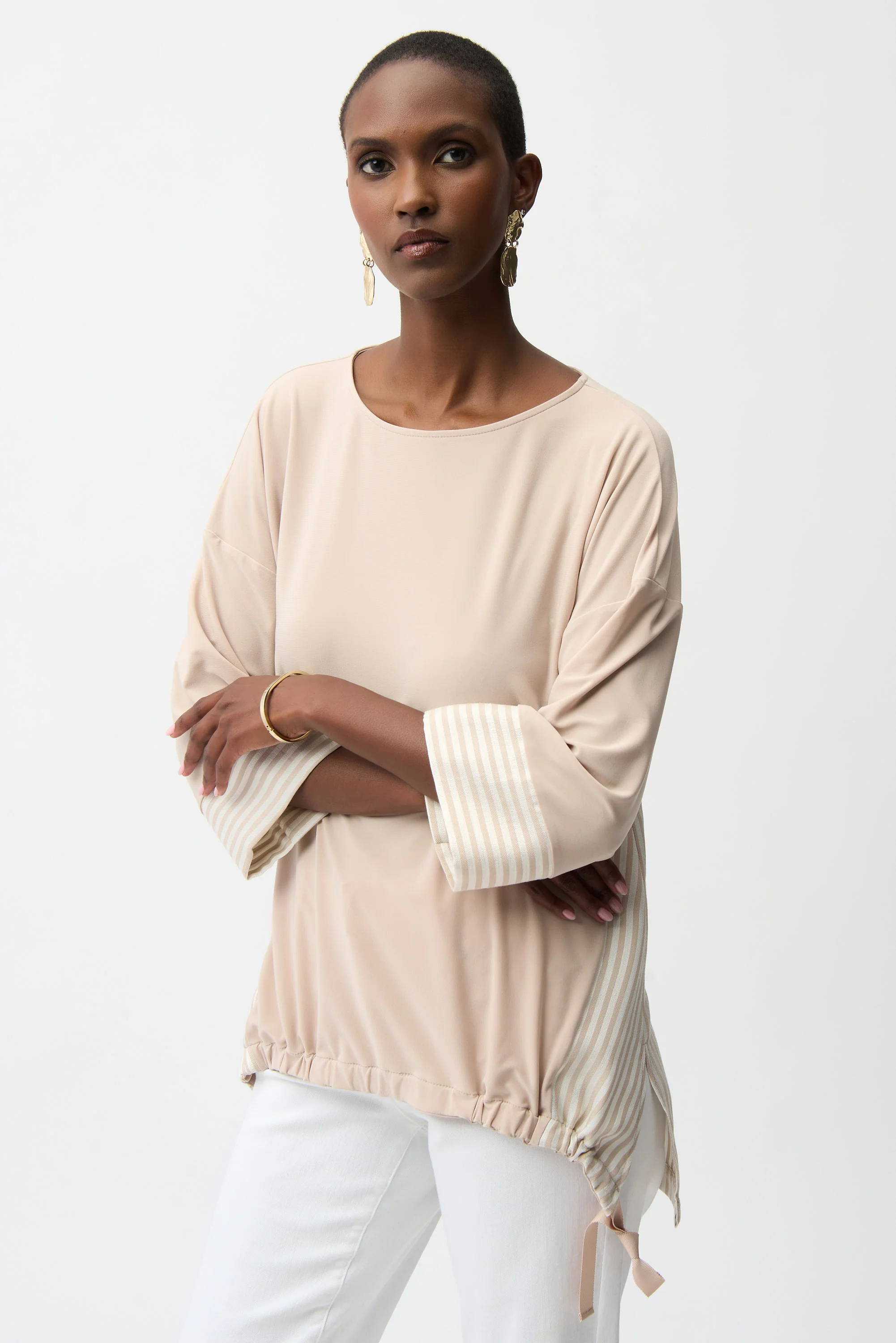 Joseph Ribkoff Stripe Top With High Low Hem Style 261193 - Image 4