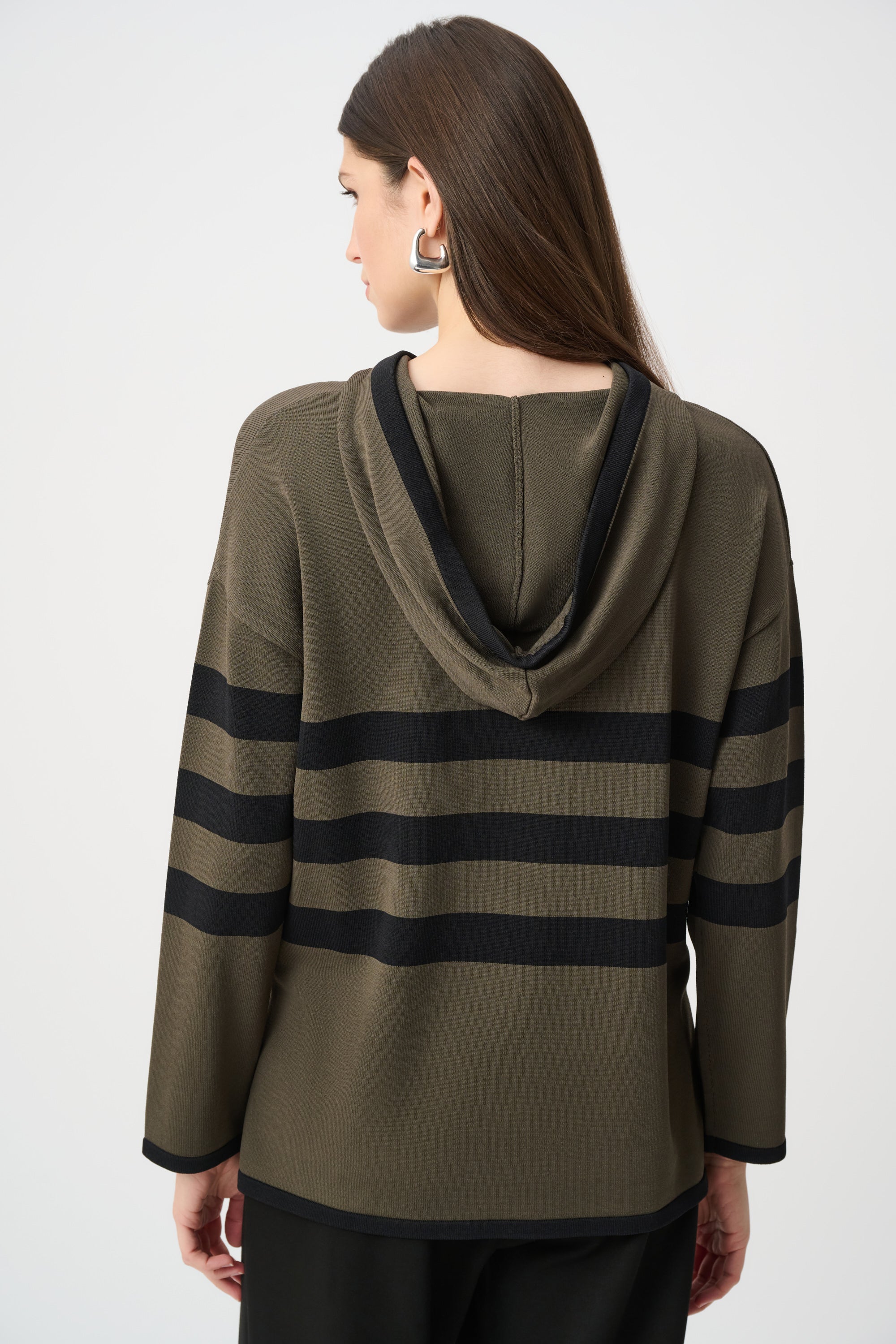 Joseph Ribkoff Striped Hooded Sweater Style 263626 - Image 11