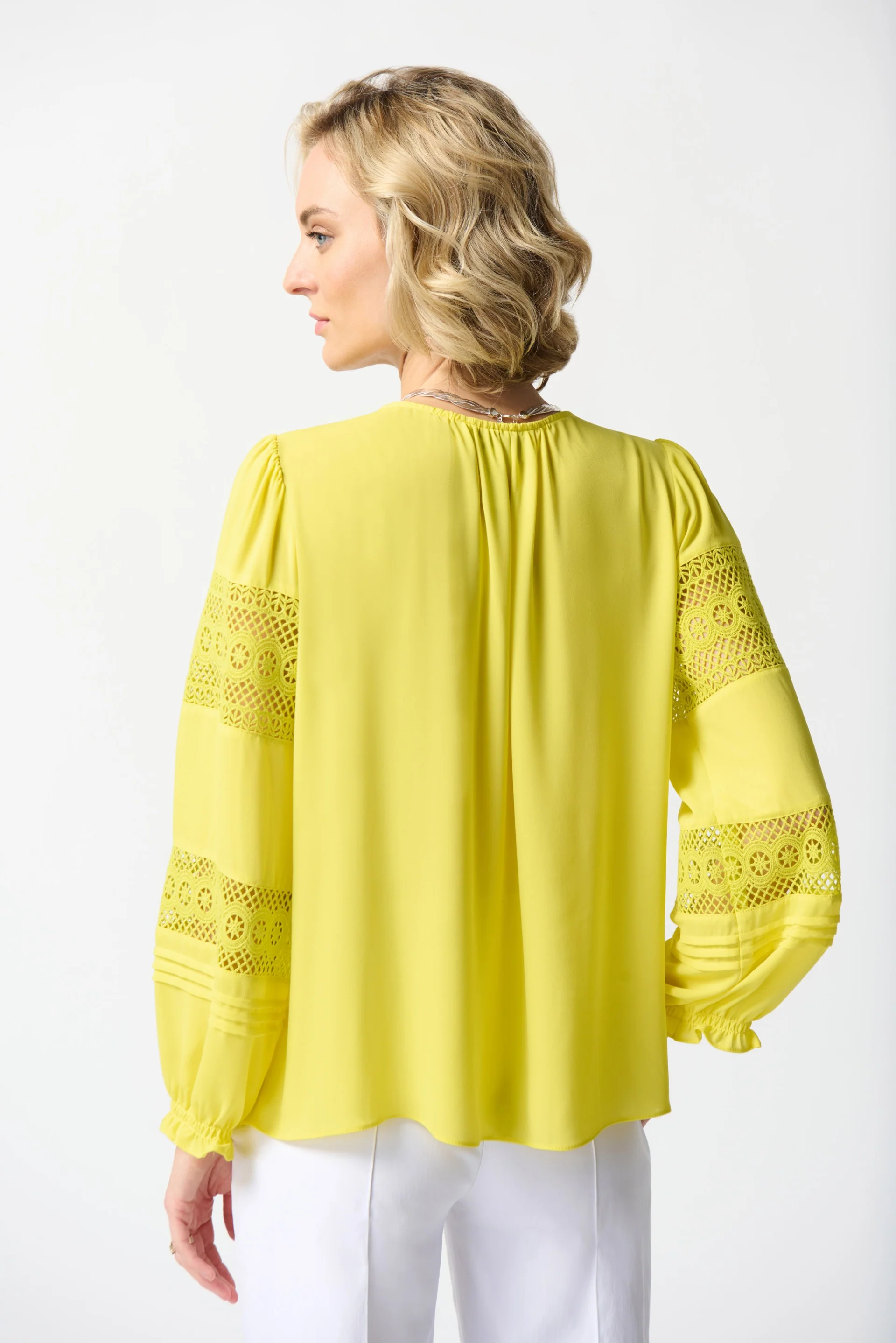 Joseph Ribkoff Sunlight Georgette Puff Sleeve Top Style 242124 - Image 2