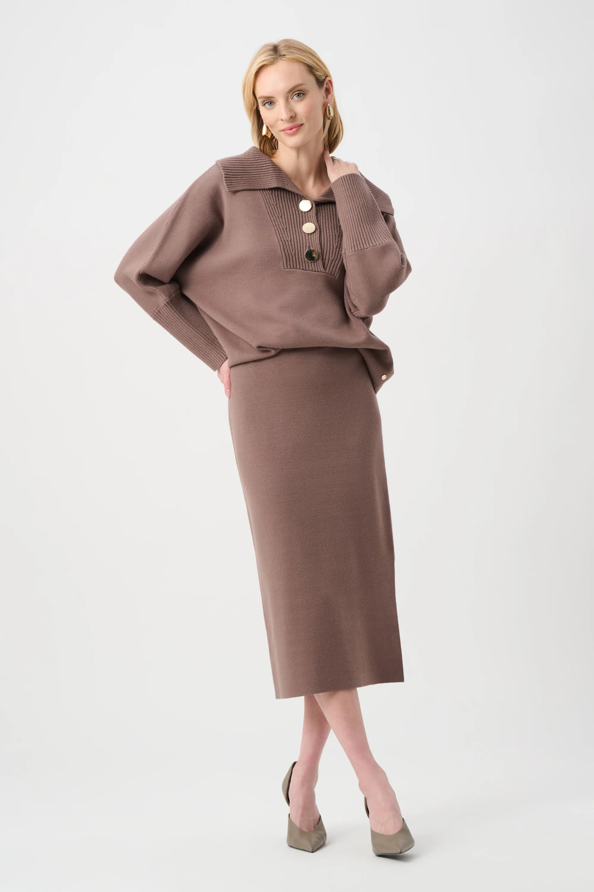 Joseph Ribkoff Sweater Knit Midi Skirt Style 243967F26 - Image 3