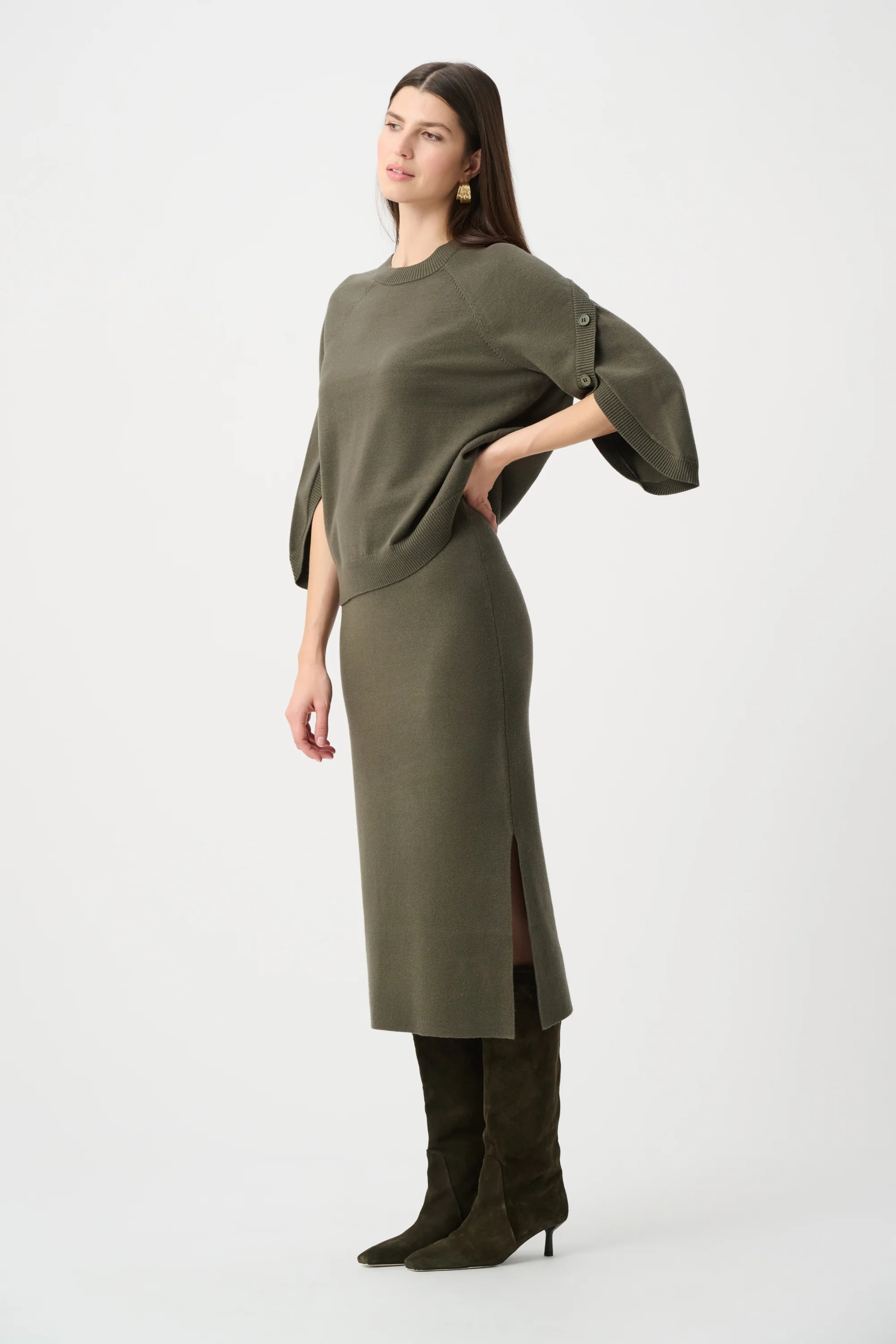Joseph Ribkoff Sweater Knit Midi Skirt Style 243967F26 - Image 7