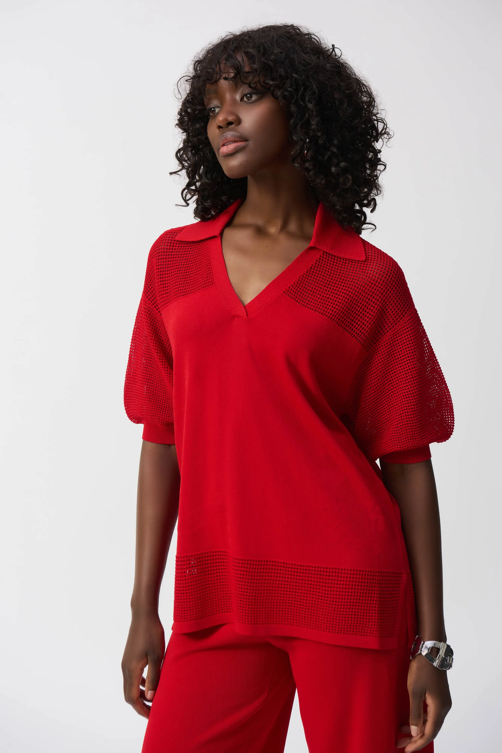 Joseph Ribkoff Sweater Knit Pullover With Pointelle Detail Style 251925