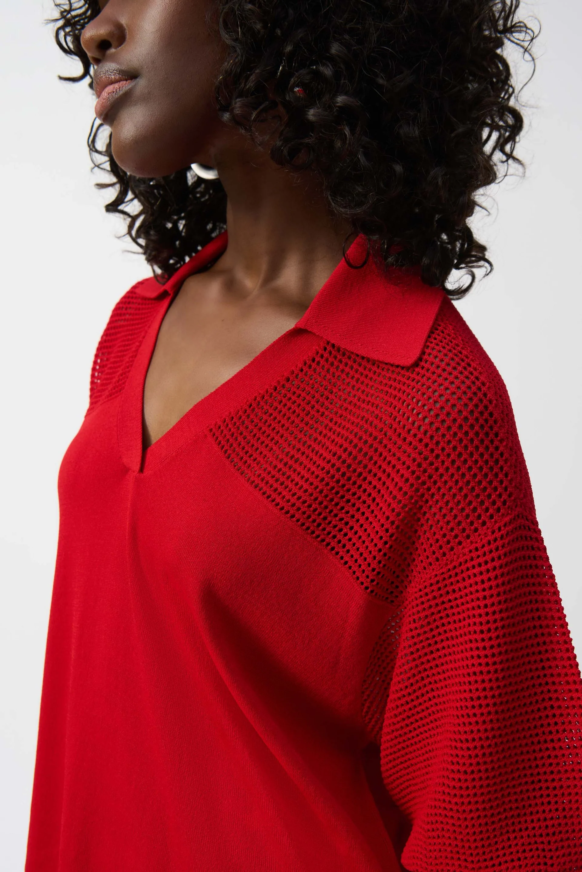 Joseph Ribkoff Sweater Knit Pullover With Pointelle Detail Style 251925 - Image 4