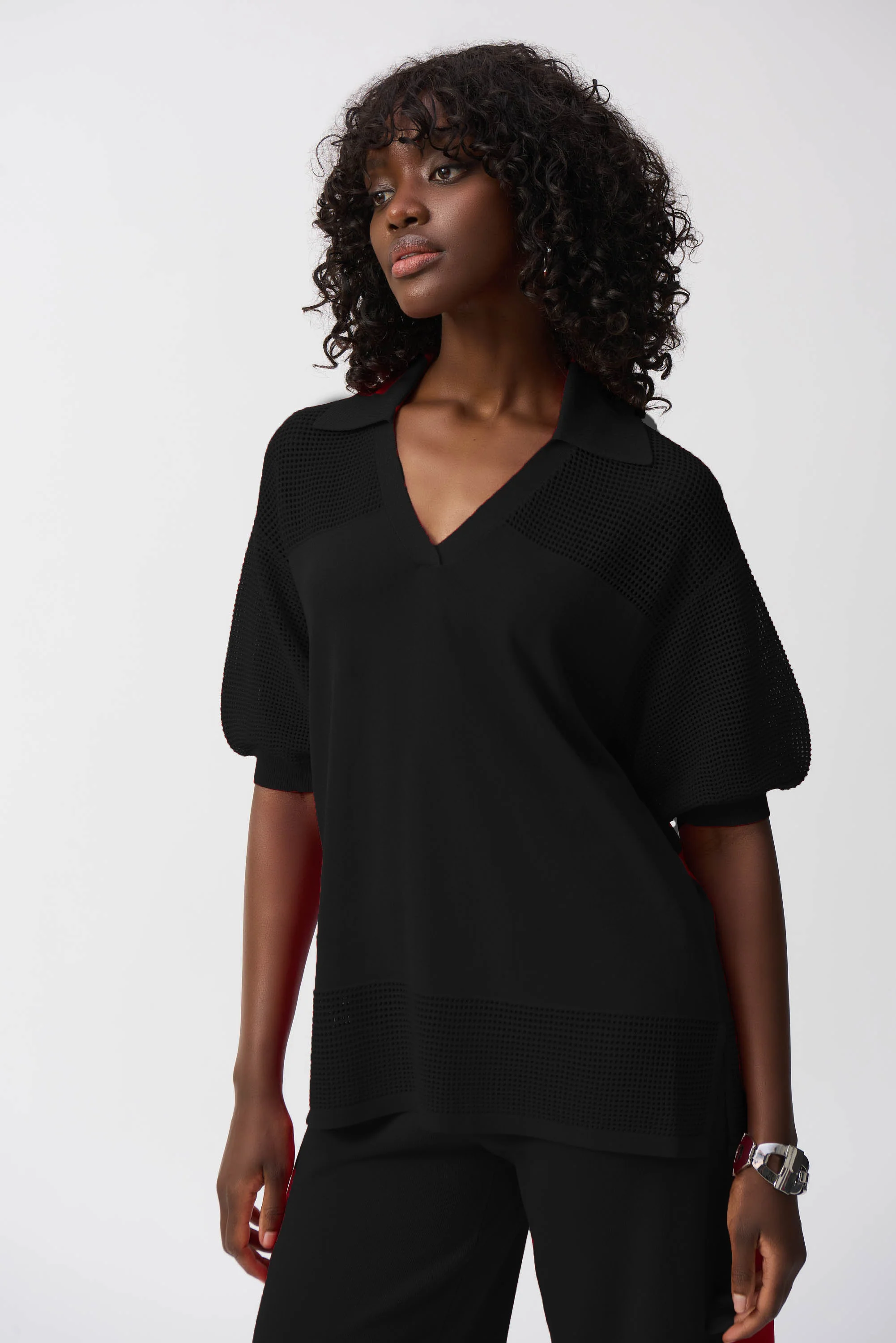 Joseph Ribkoff Sweater Knit Pullover With Pointelle Detail Style 251925 - Image 6