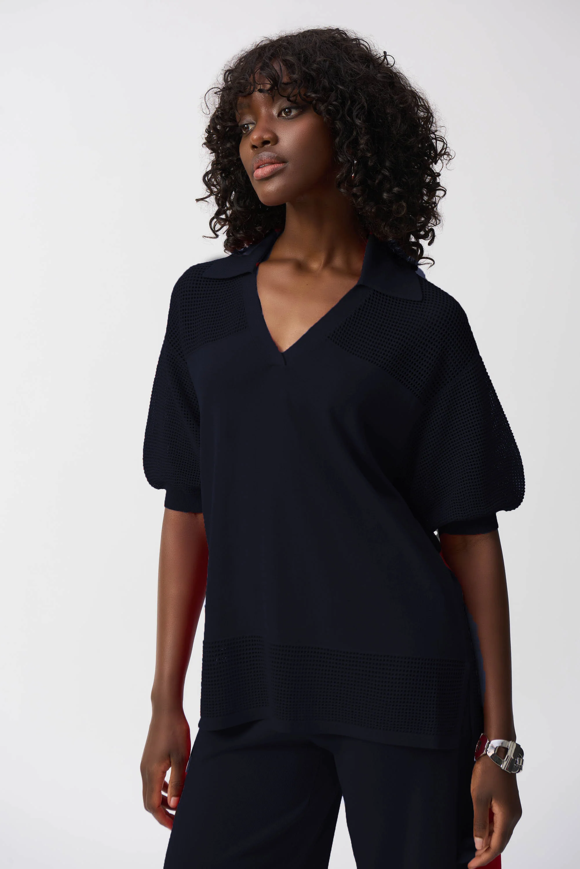 Joseph Ribkoff Sweater Knit Pullover With Pointelle Detail Style 251925 - Image 8