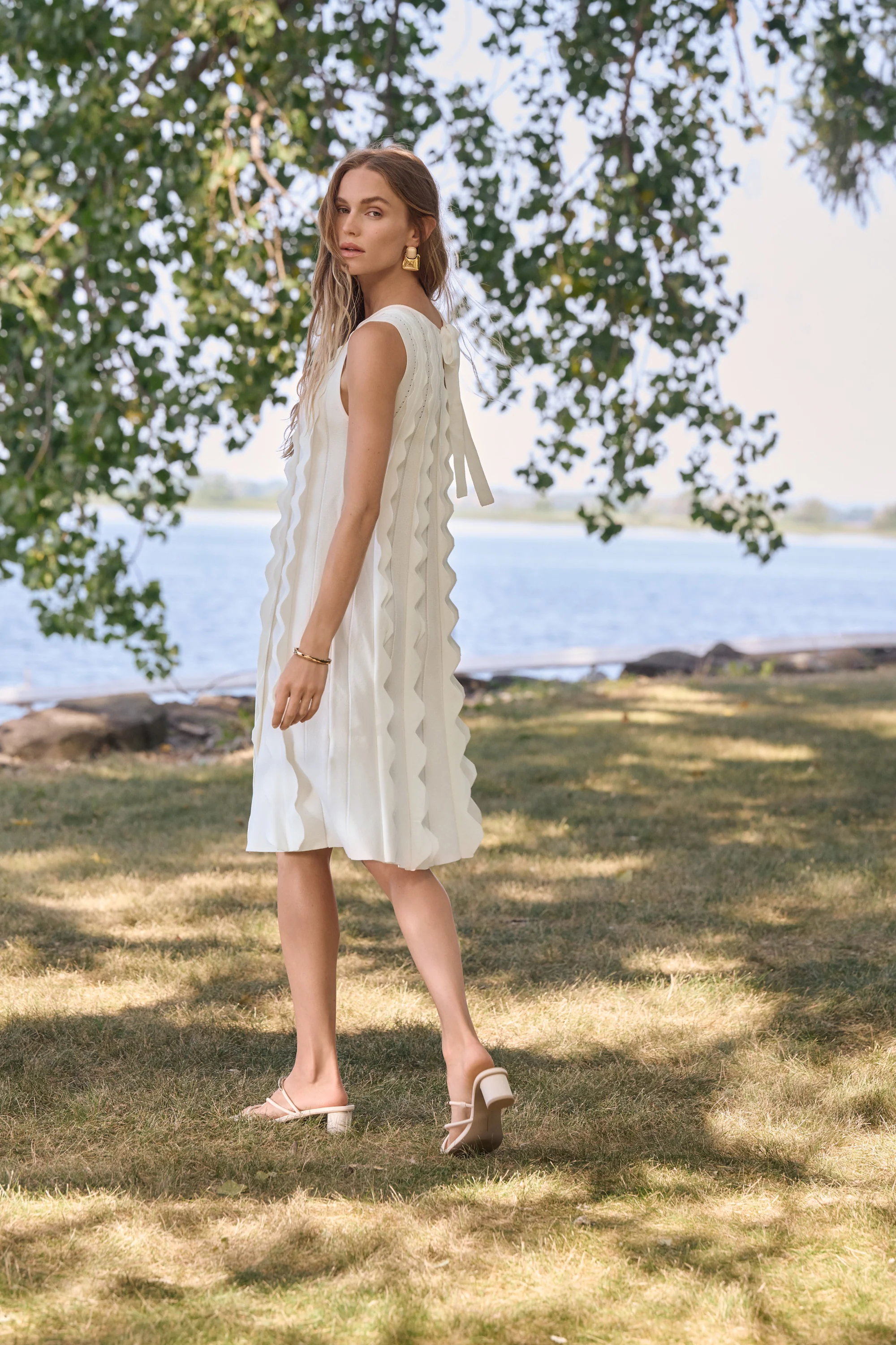 Joseph Ribkoff Sweater Knit Sleeveless A-Line Dress Style 262961 - Image 3