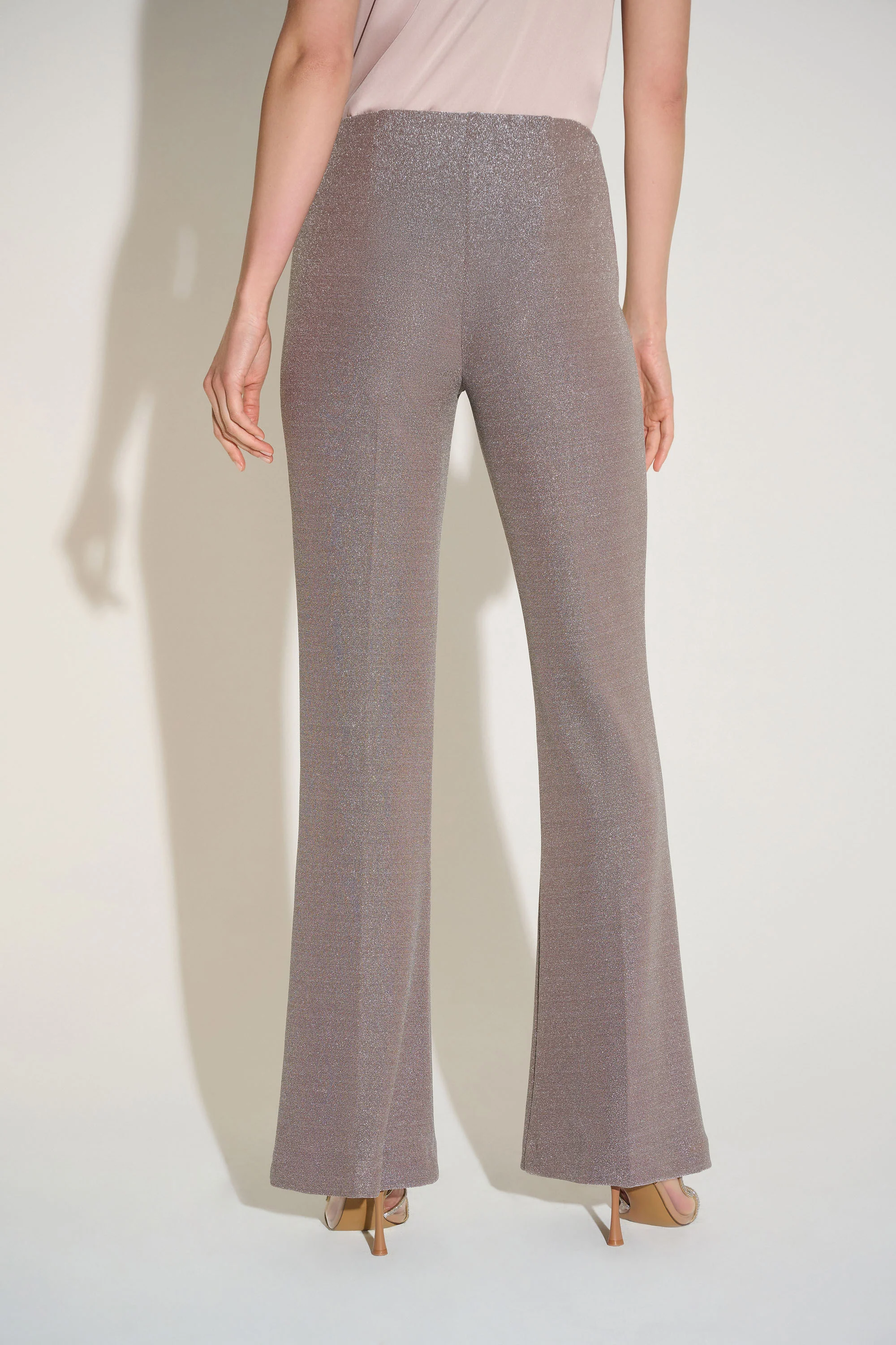 Joseph Ribkoff Taupe Novelty Knit Flared Pull-On Pants Style 253722 - Image 3