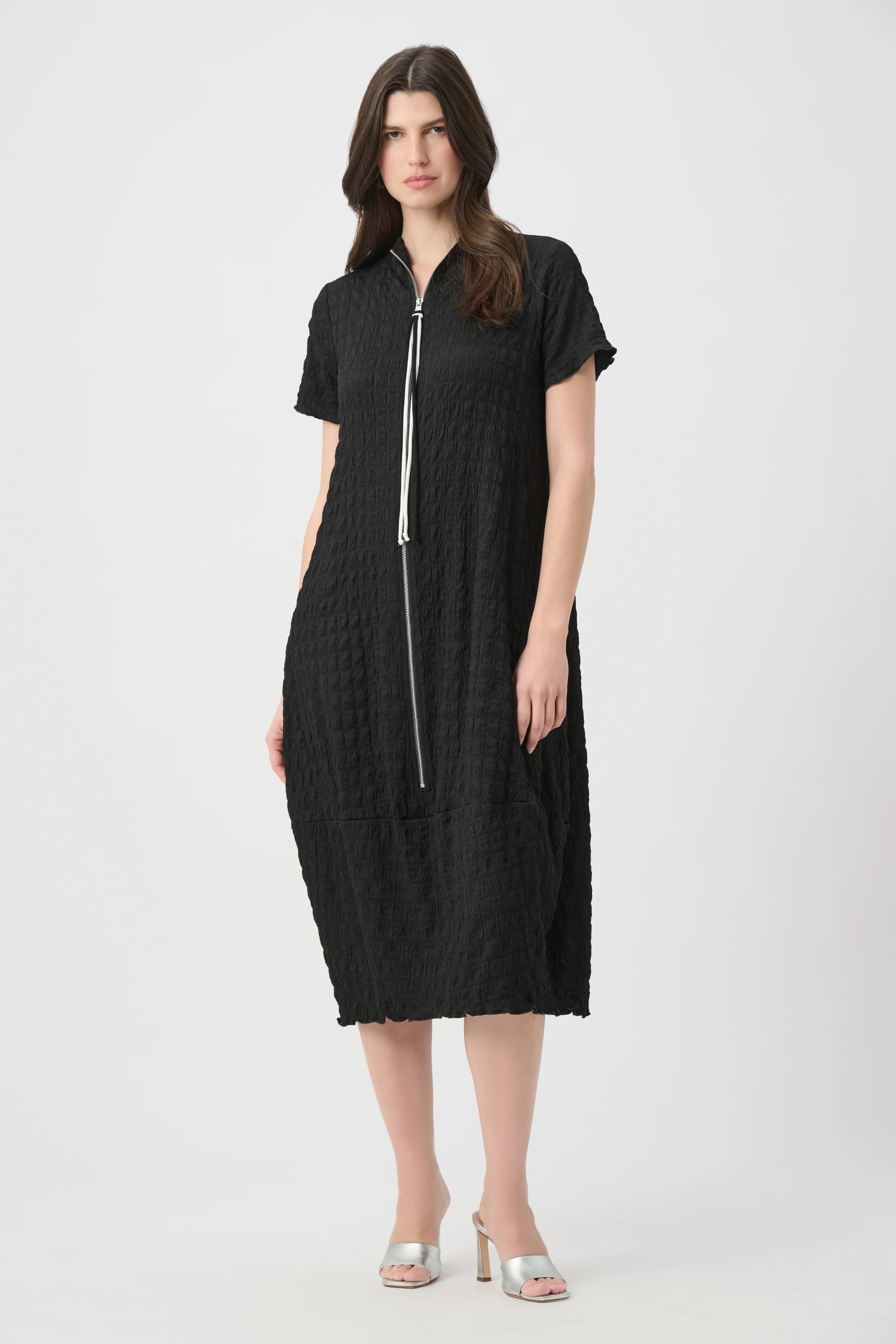 Joseph Ribkoff Textured Cocoon Dress With Front Zipper Style 261064