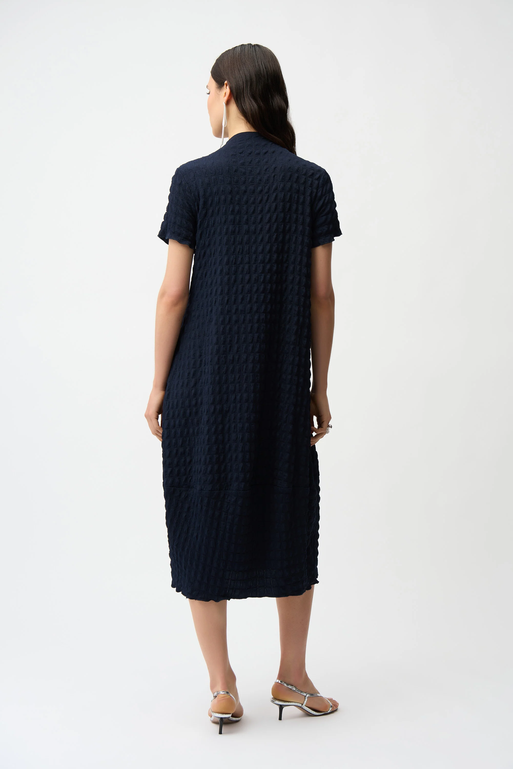 Joseph Ribkoff Textured Cocoon Dress With Front Zipper Style 261064 - Image 5