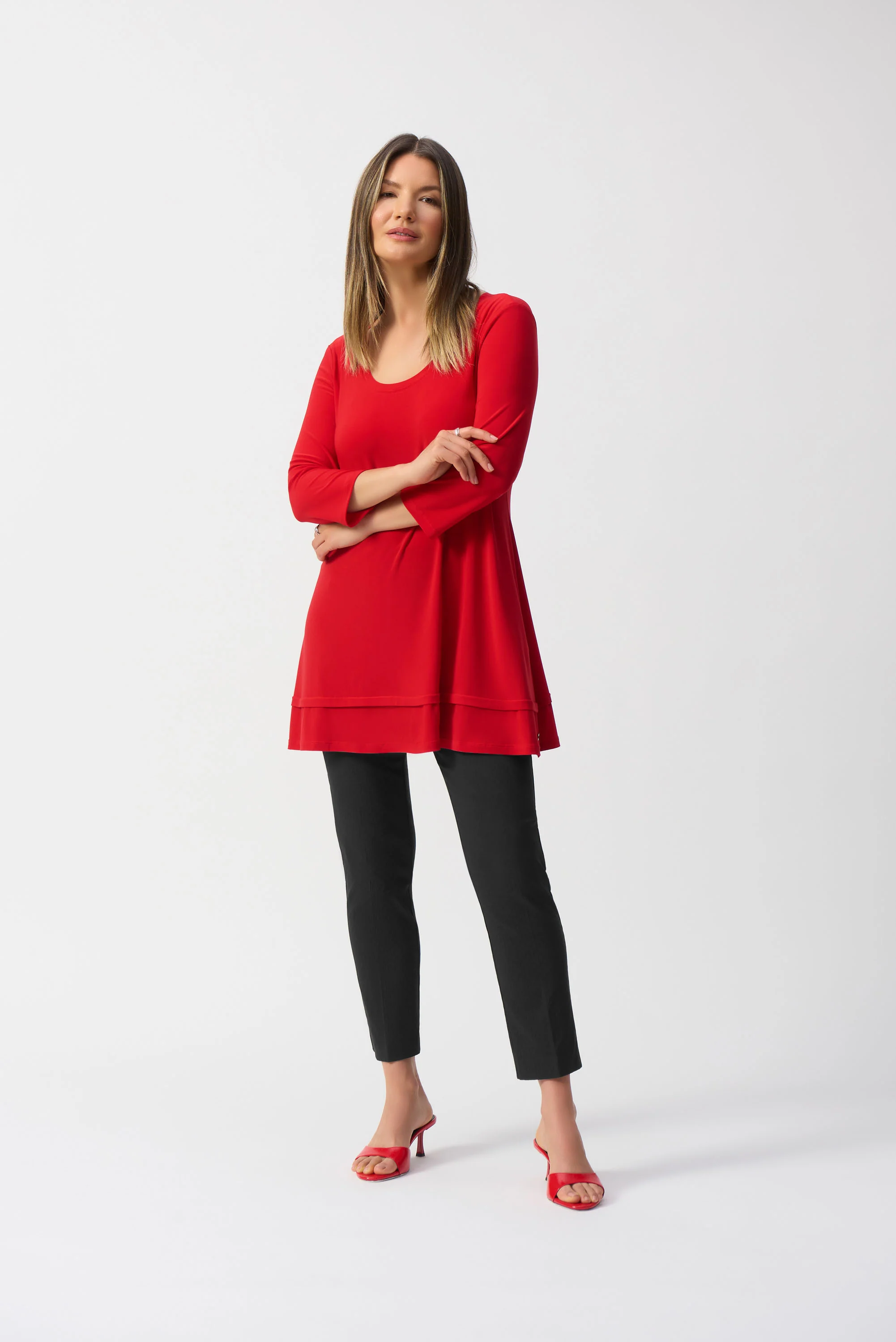 Joseph Ribkoff Textured Crop Pull-On Pants Style 251256 - Image 17