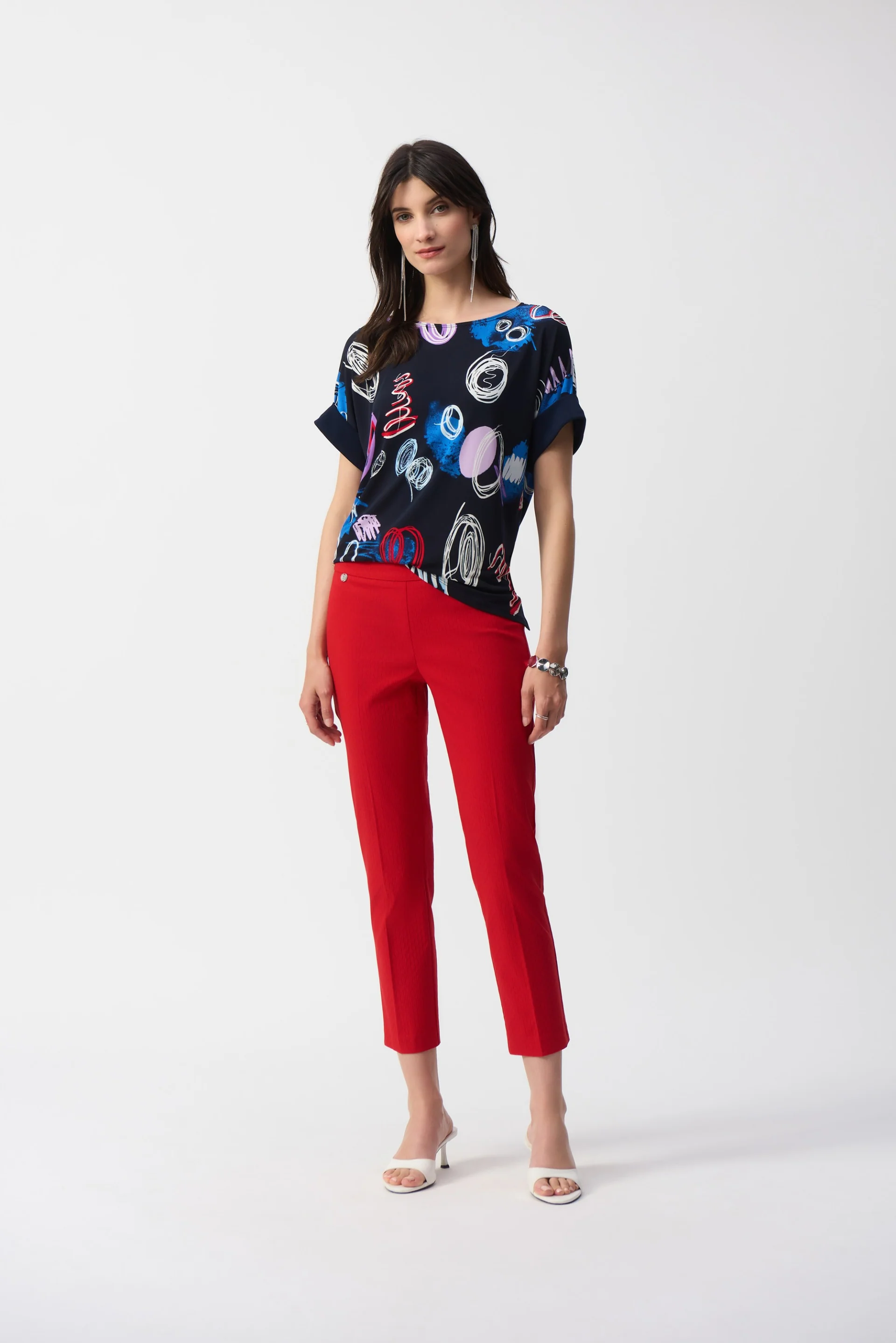 Joseph Ribkoff Textured Crop Pull-On Pants Style 251256 - Image 3