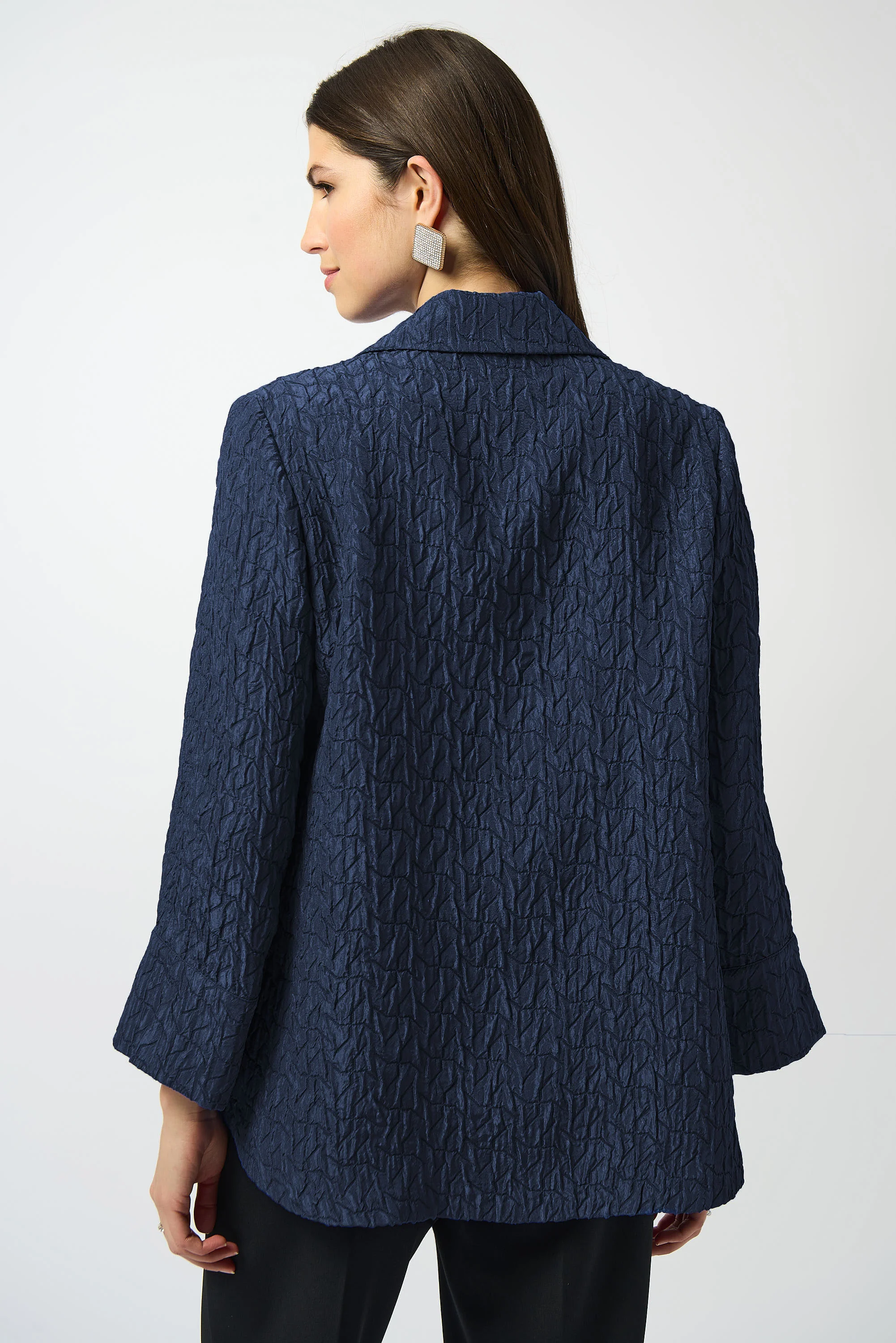 Joseph Ribkoff Textured Jacquard Swing Jacket Style 253773 - Image 2