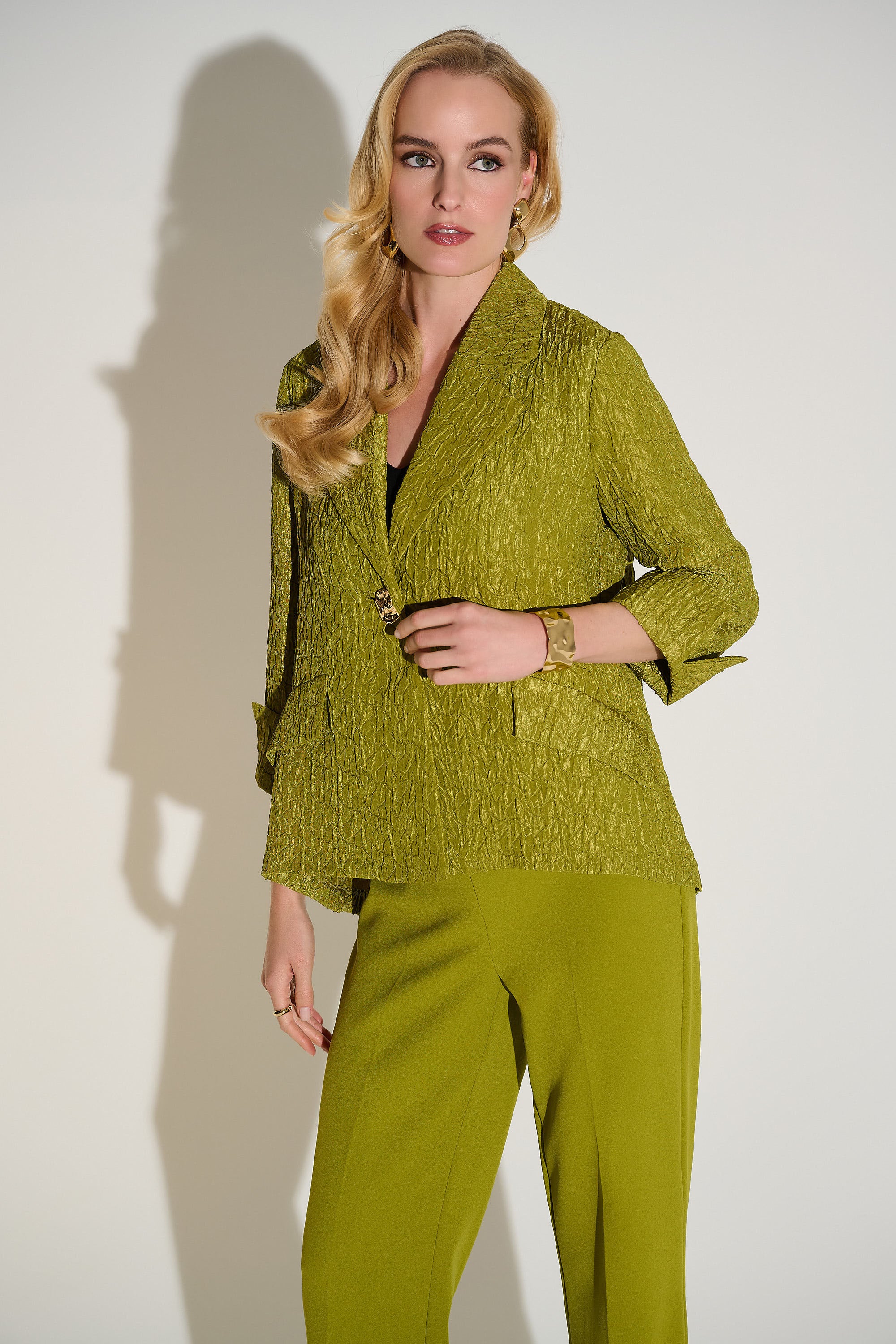 Joseph Ribkoff Textured Jacquard Swing Jacket Style 253773 - Image 3