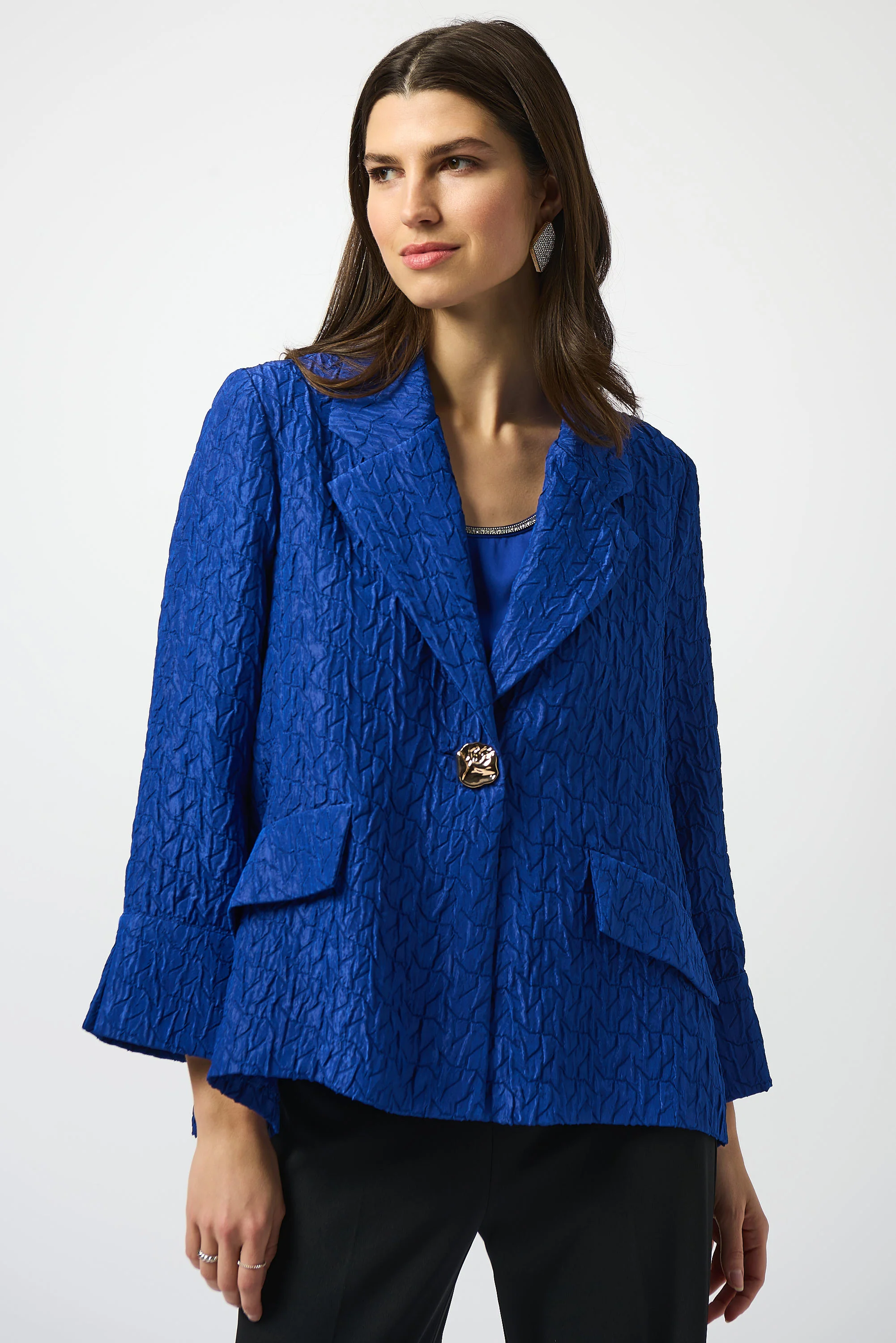 Joseph Ribkoff Textured Jacquard Swing Jacket Style 253773 - Image 7