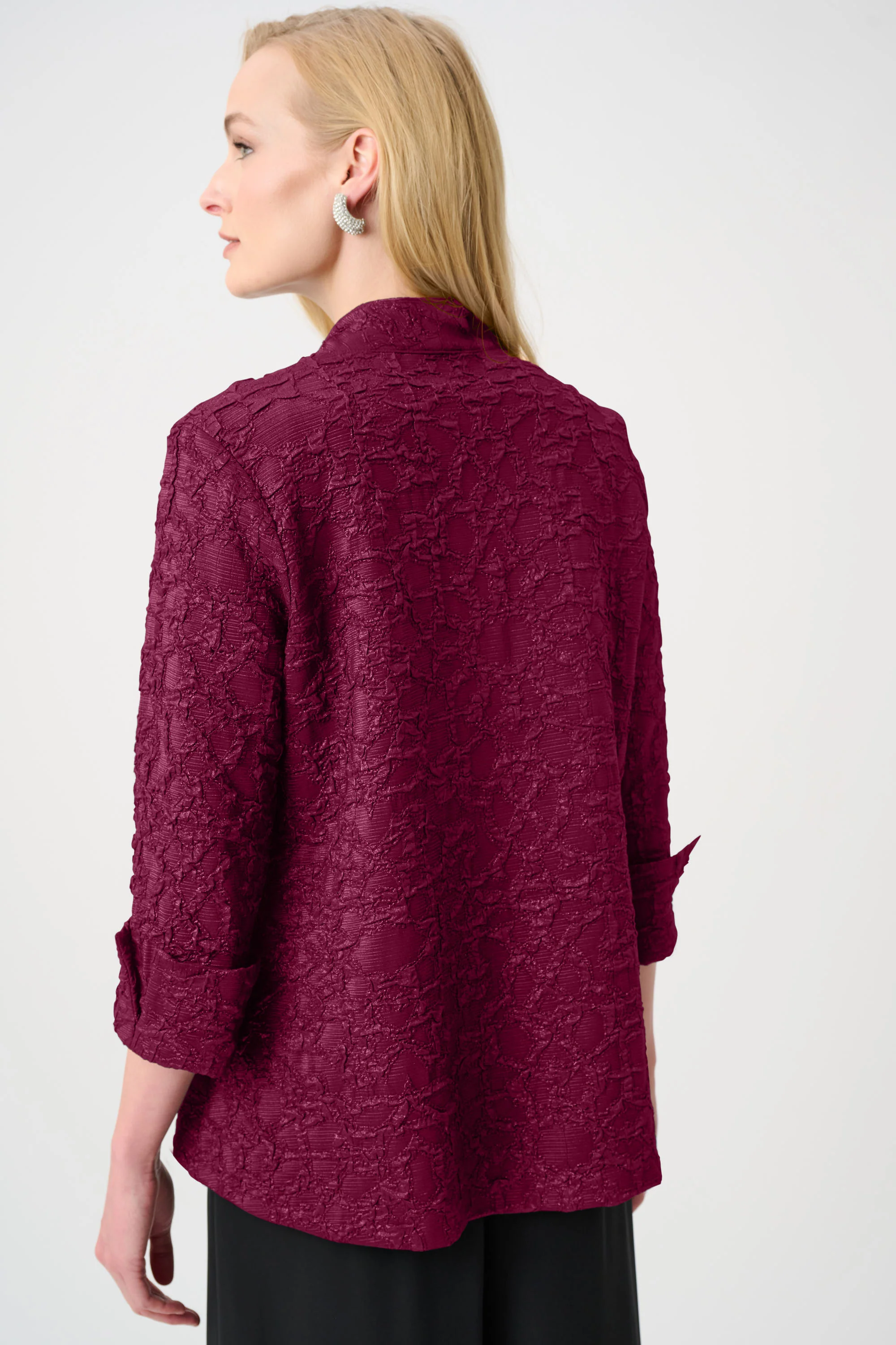 Joseph Ribkoff Textured Lapel-Collar Trapeze Jacket Style 263761 - Image 10