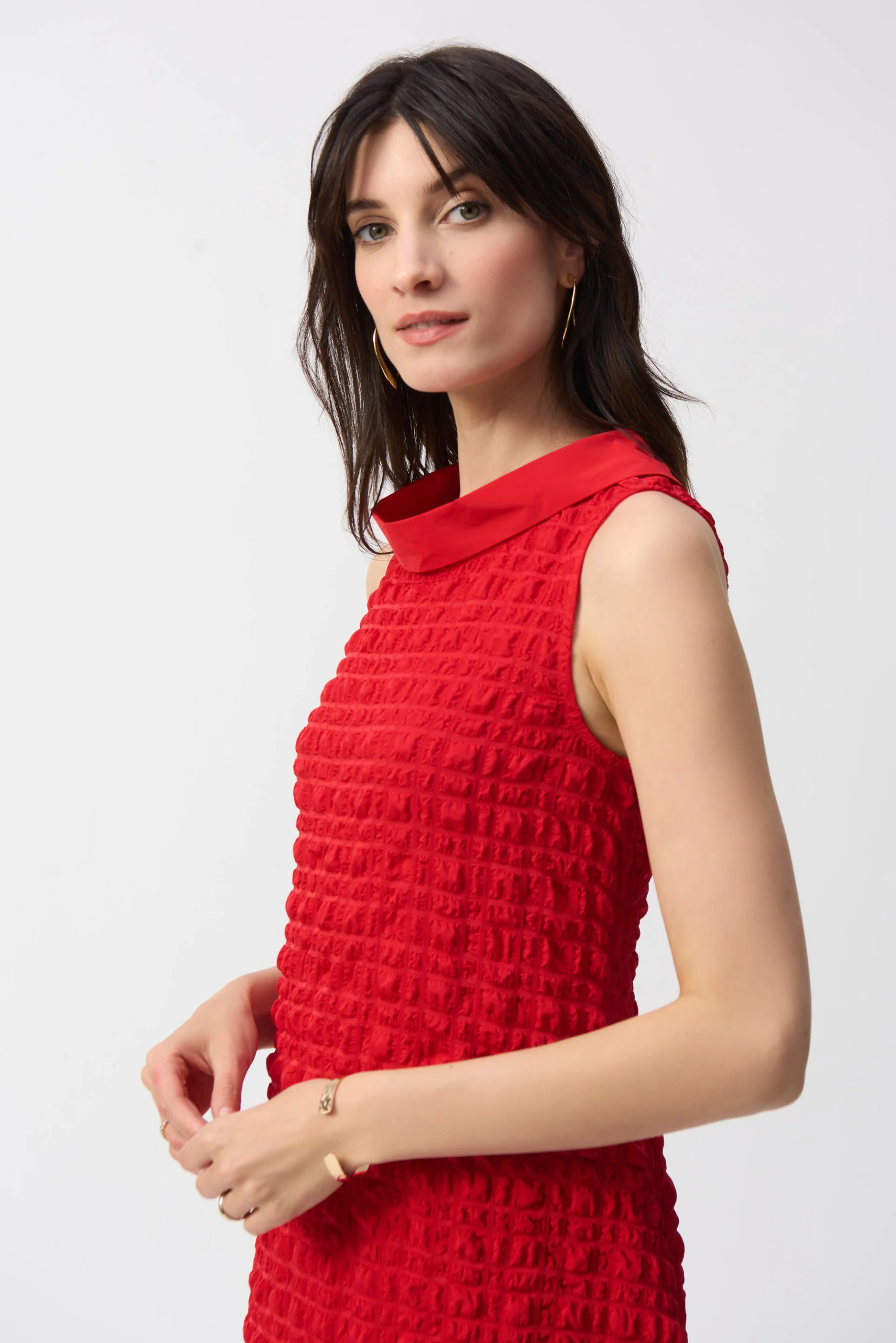 Joseph Ribkoff Textured Sleeveless Cocoon Dress Style 241204 - Image 2