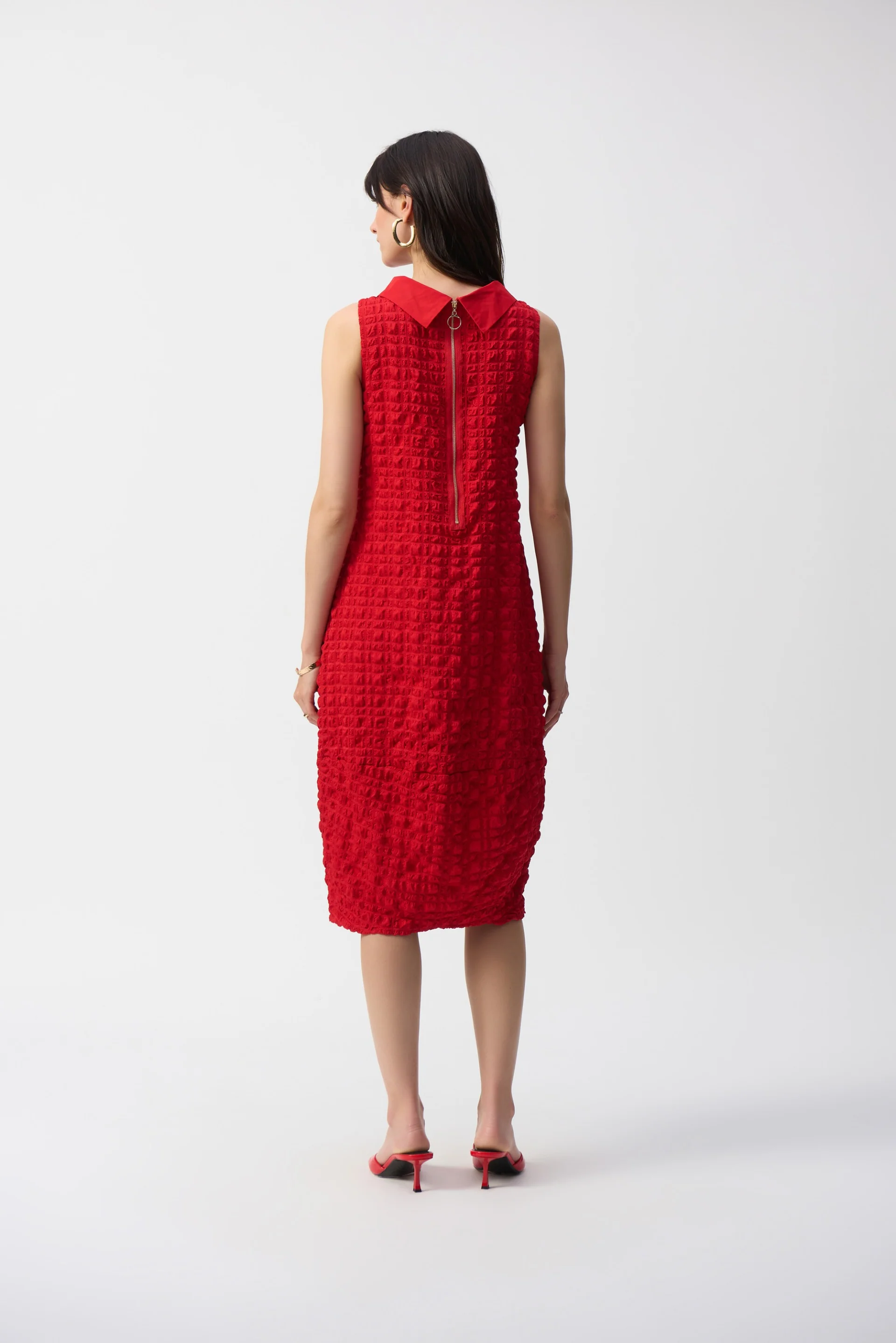 Joseph Ribkoff Textured Sleeveless Cocoon Dress Style 241204 - Image 5