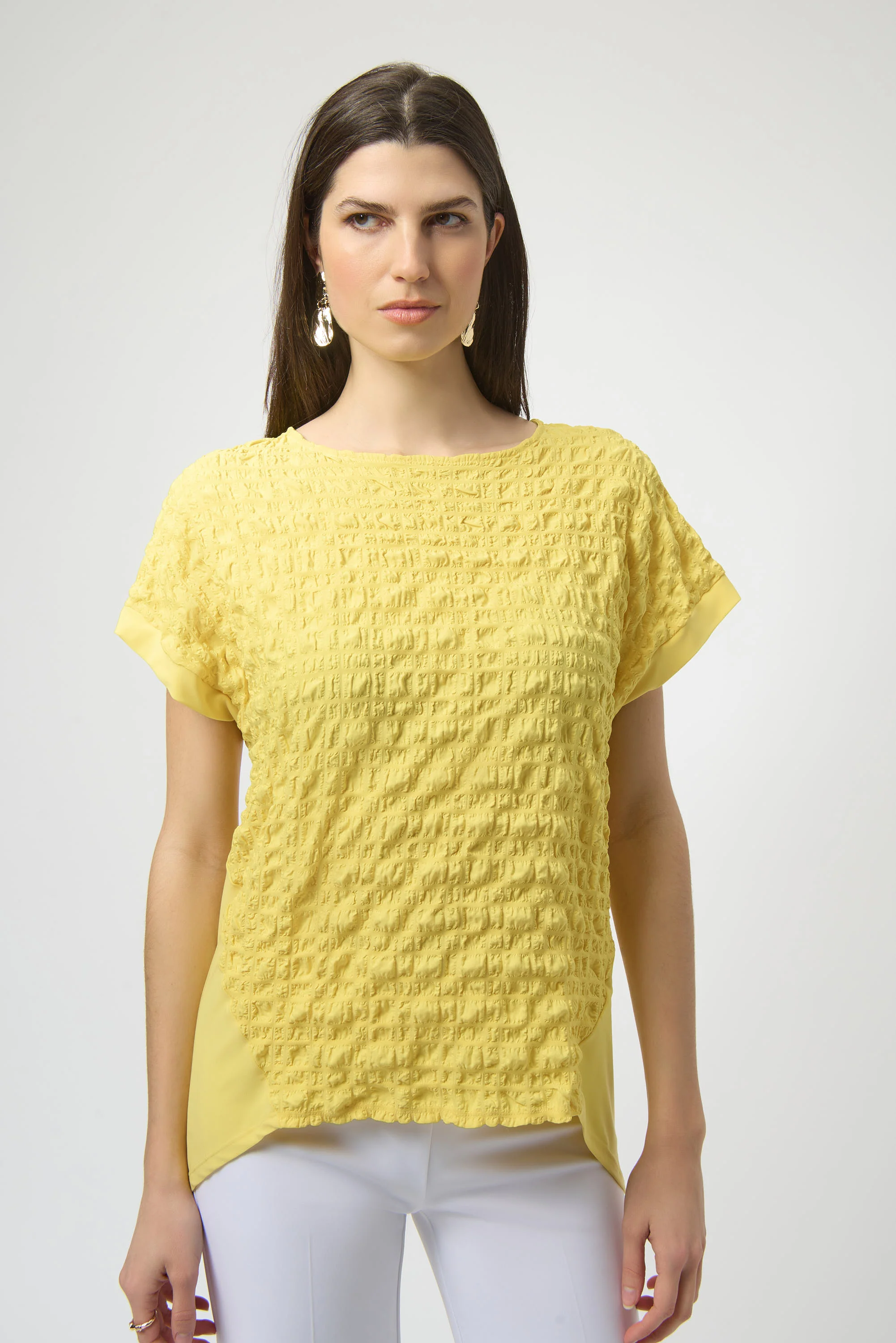 Joseph Ribkoff Textured Straight Top Style 252213 - Image 3