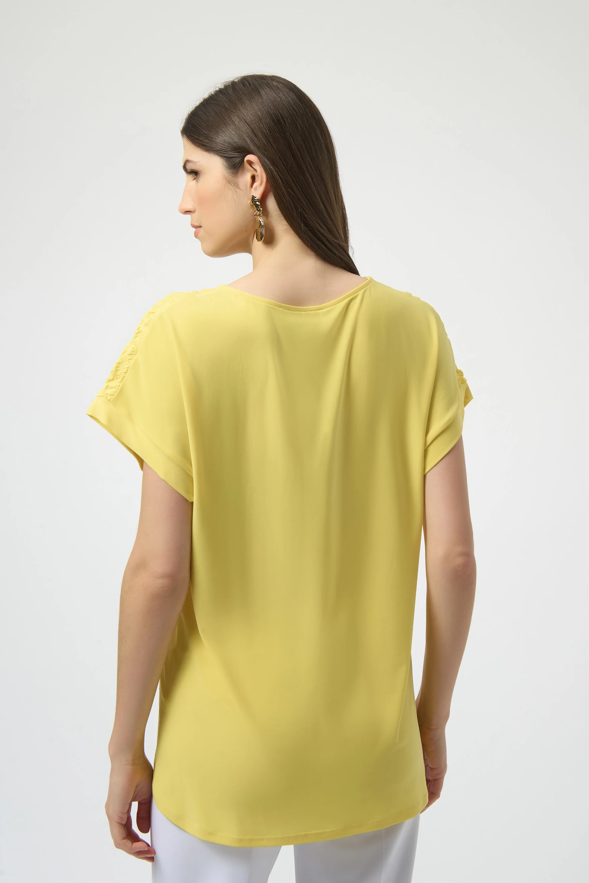 Joseph Ribkoff Textured Straight Top Style 252213 - Image 4