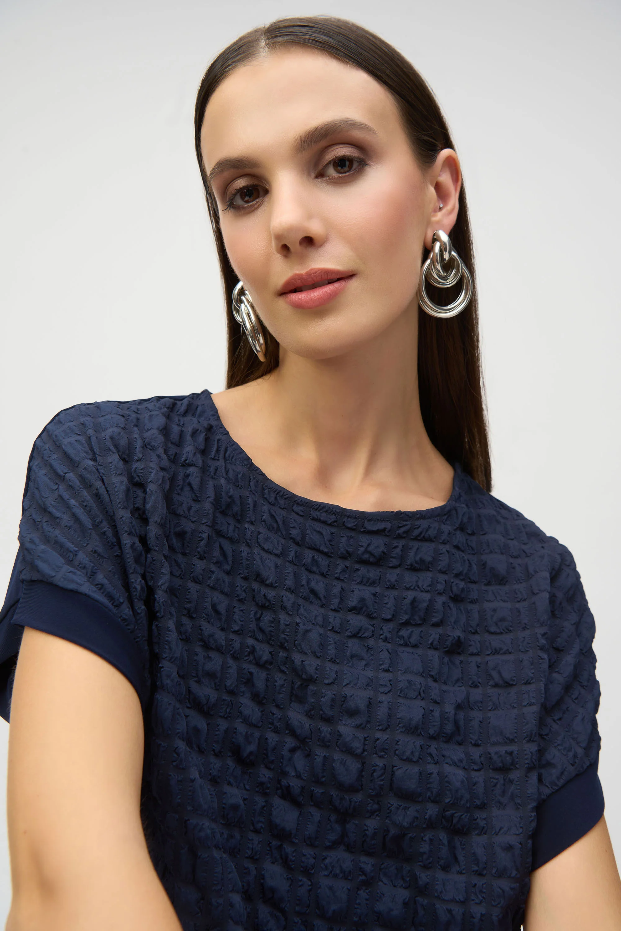 Joseph Ribkoff Textured Straight Top Style 252213 - Image 6
